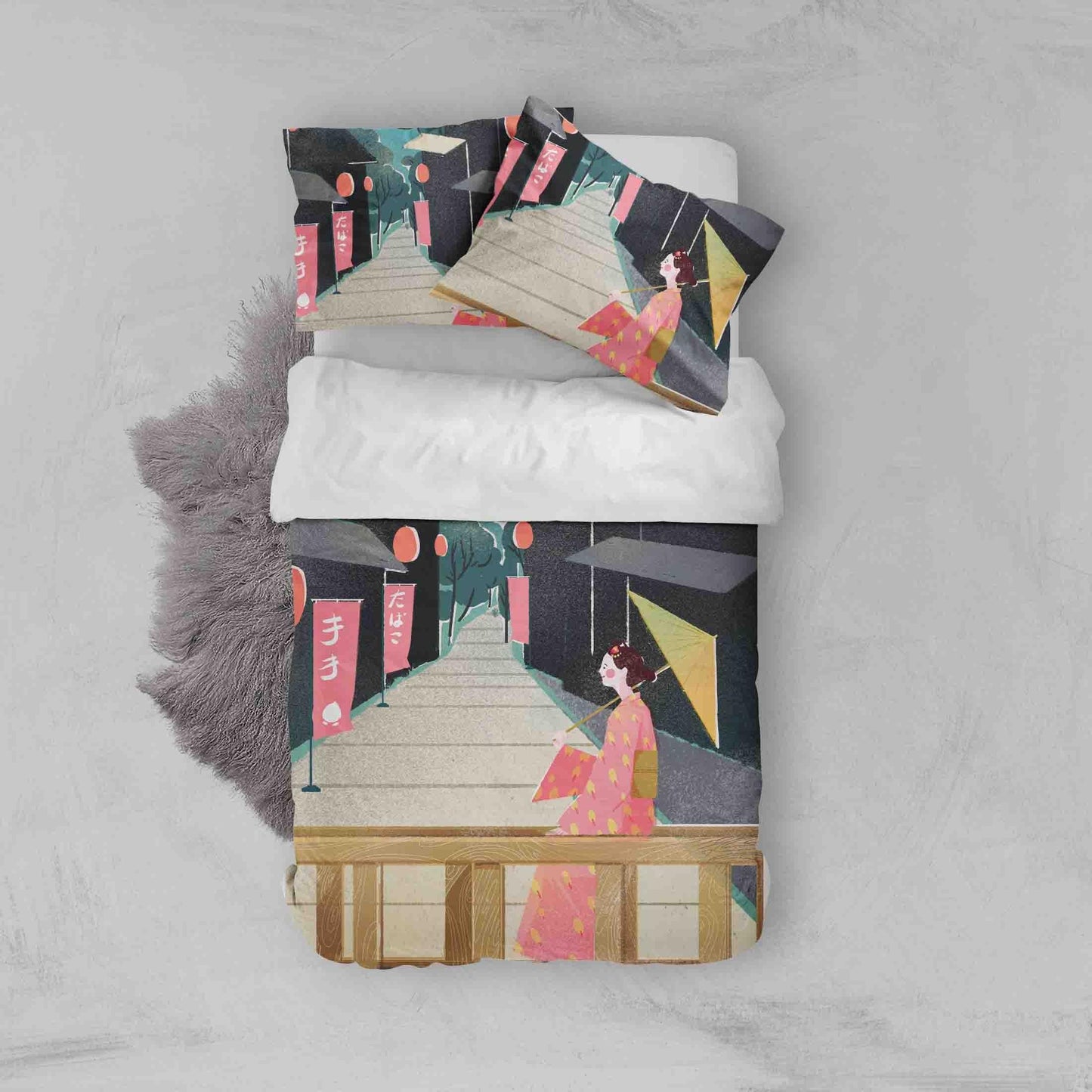 3D Abstract Japanese Beauty Quilt Cover Set Bedding Set Pillowcases 04