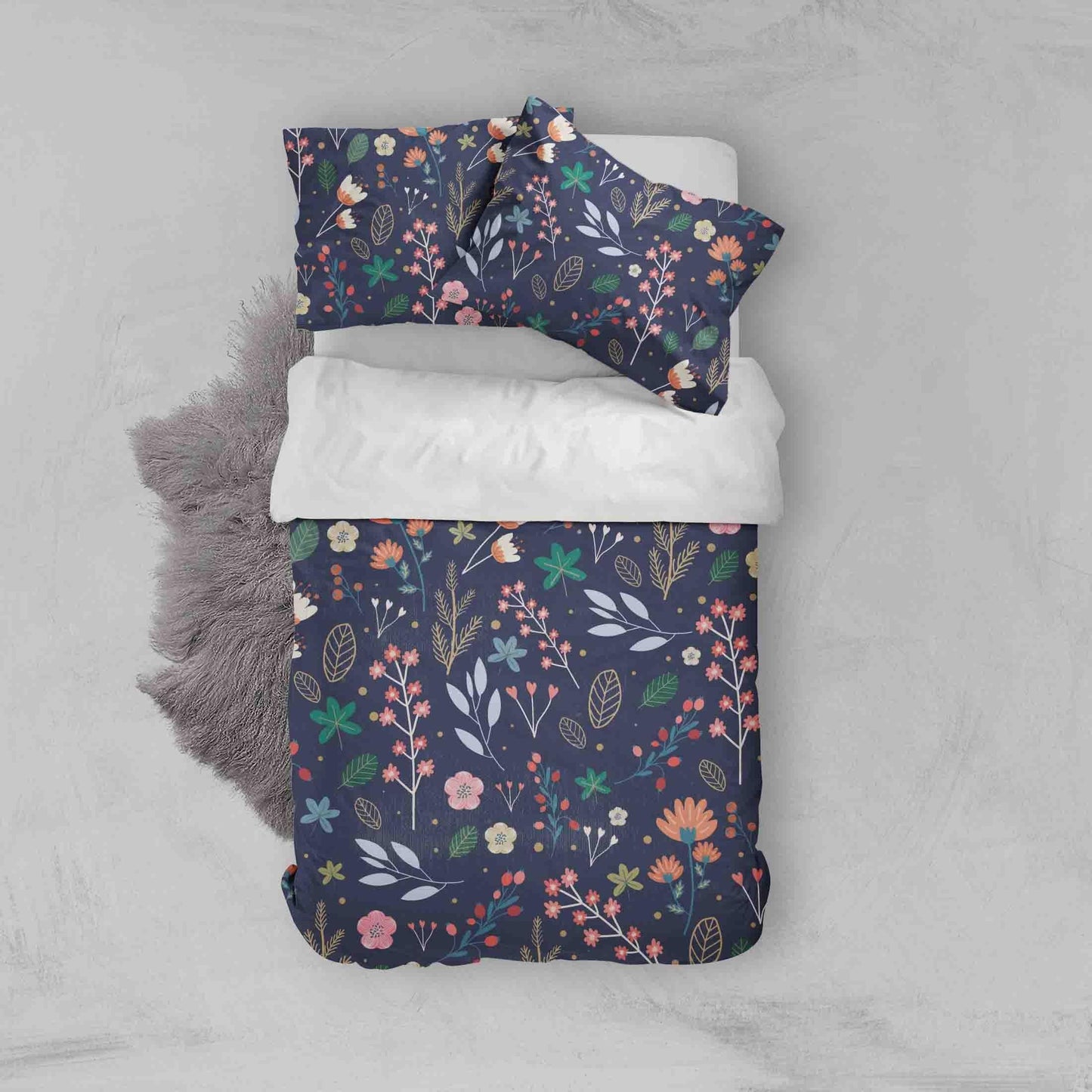 3D Blue Floral Leaves Branch Quilt Cover Set Bedding Set Pillowcases 20