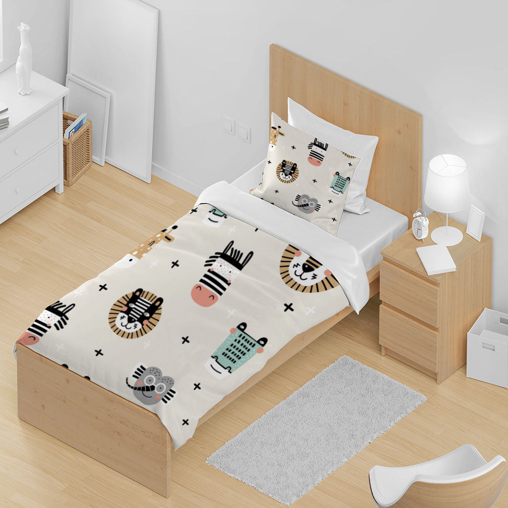 3D Cartoon Elephant Zebra Star Quilt Cover Set Bedding Set Duvet Cover Pillowcase 1388