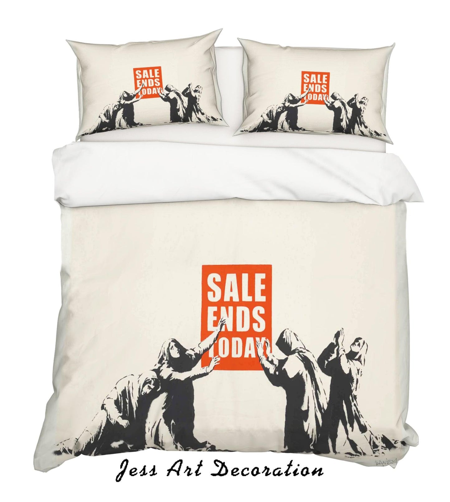 3D Banksy Sale Ends Barely Legal Quilt Cover Set Bedding Set Duvet Cover Pillowcases ZY D52