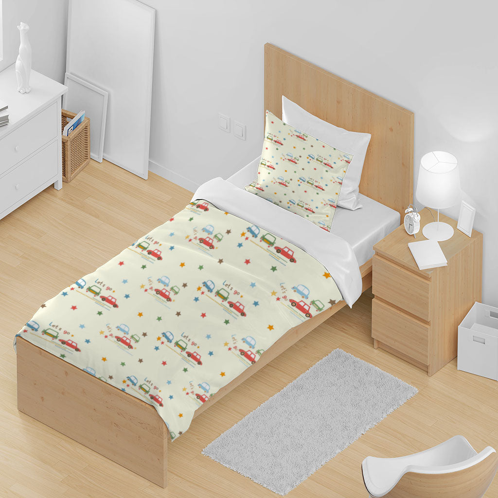 3D Car Letter Star Apricot Quilt Cover Set Bedding Set Duvet Cover Pillowcases 1336