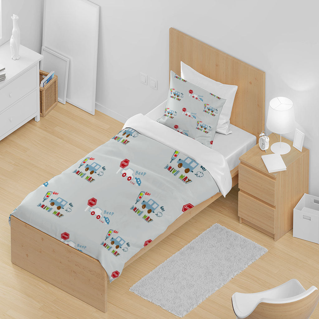 3D Car Letter Indicator Gray Quilt Cover Set Bedding Set Duvet Cover Pillowcases 1337