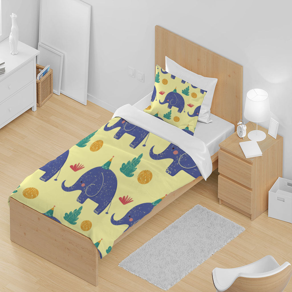 3D Cartoon Elephant Grass Ball Yellow Quilt Cover Set Bedding Set Duvet Cover Pillowcase 1392
