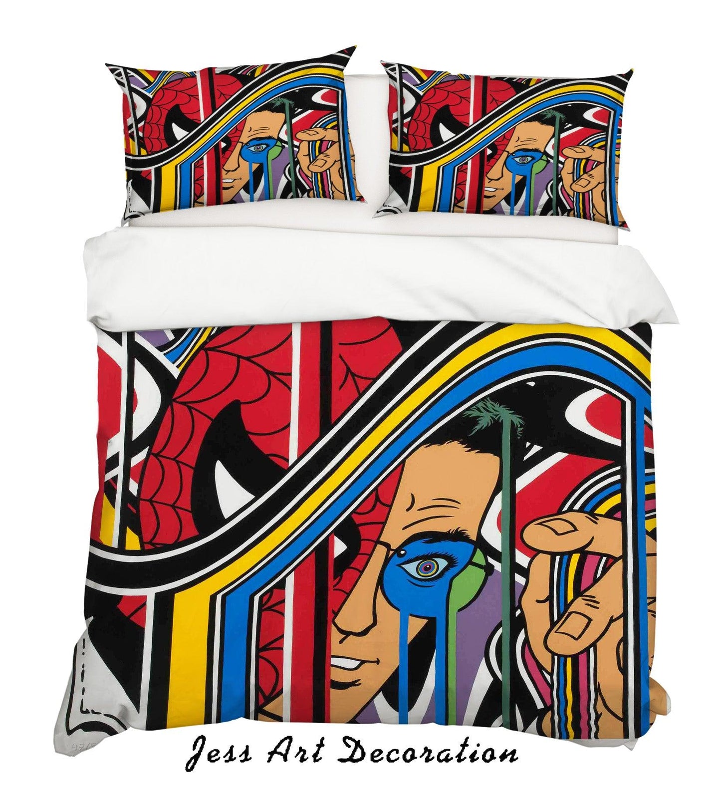 3D Cartoon Colorful Super Hero Quilt Cover Set Bedding Set Duvet Cover Pillowcases LXL