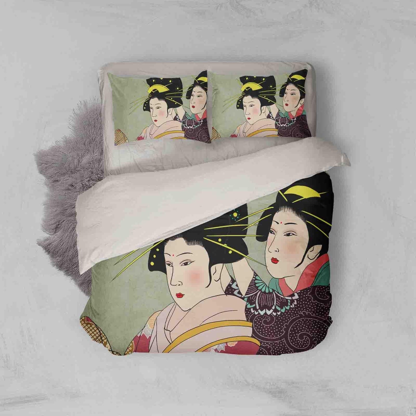 3D Abstract Kimono Woman Quilt Cover Set Bedding Set Pillowcases 73