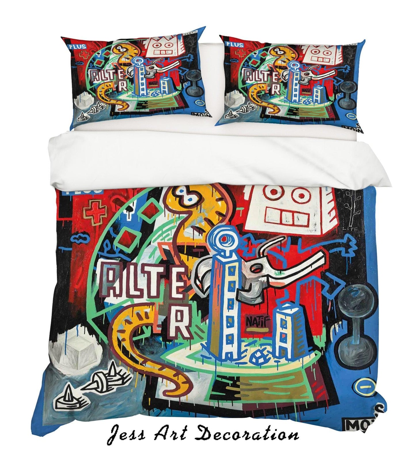 3D Cartoon Abstract Colorful Robot Quilt Cover Set Bedding Set Duvet Cover Pillowcases LXL