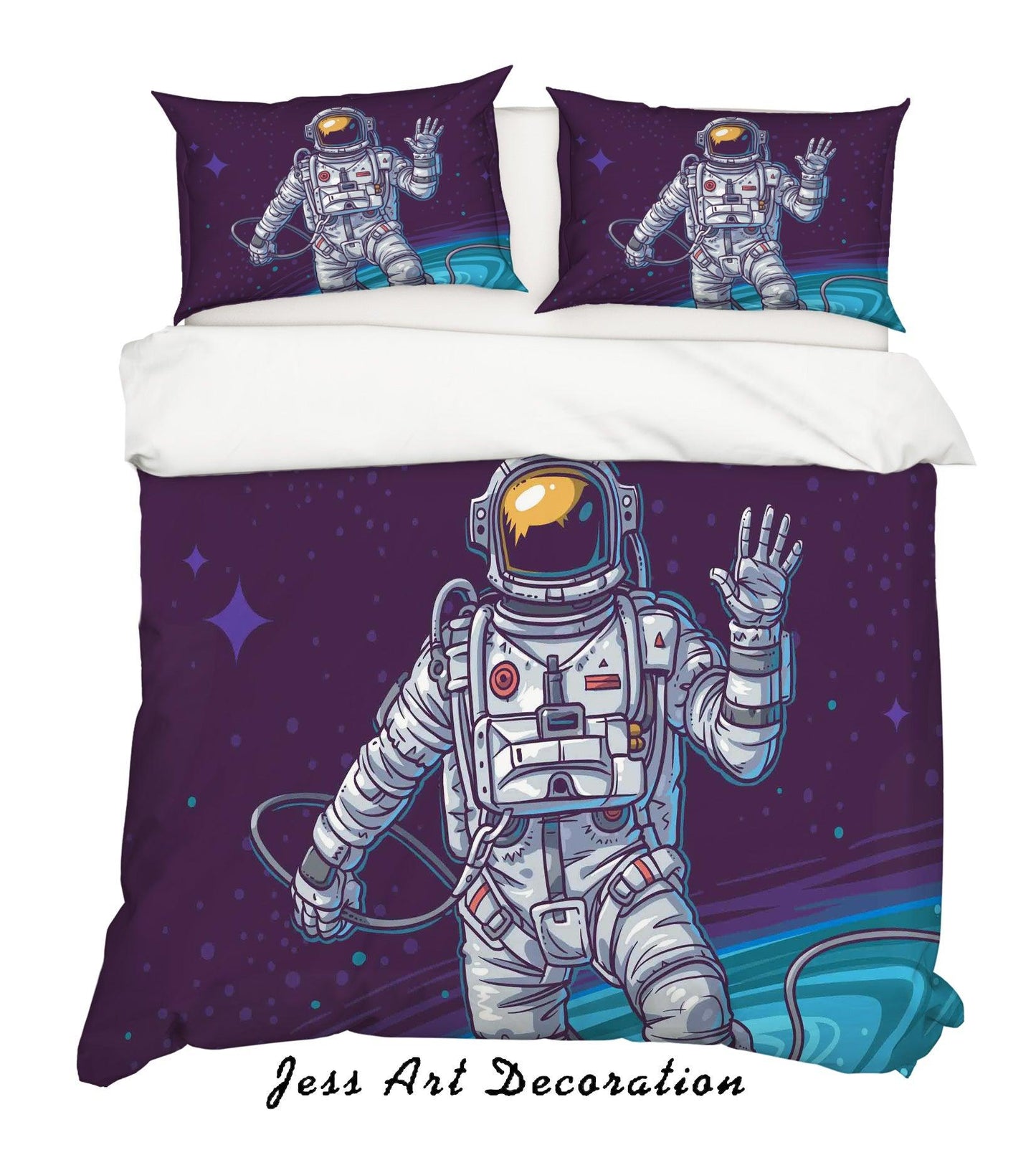 3D Astronaut Quilt Cover Set Bedding Set Pillowcases 05