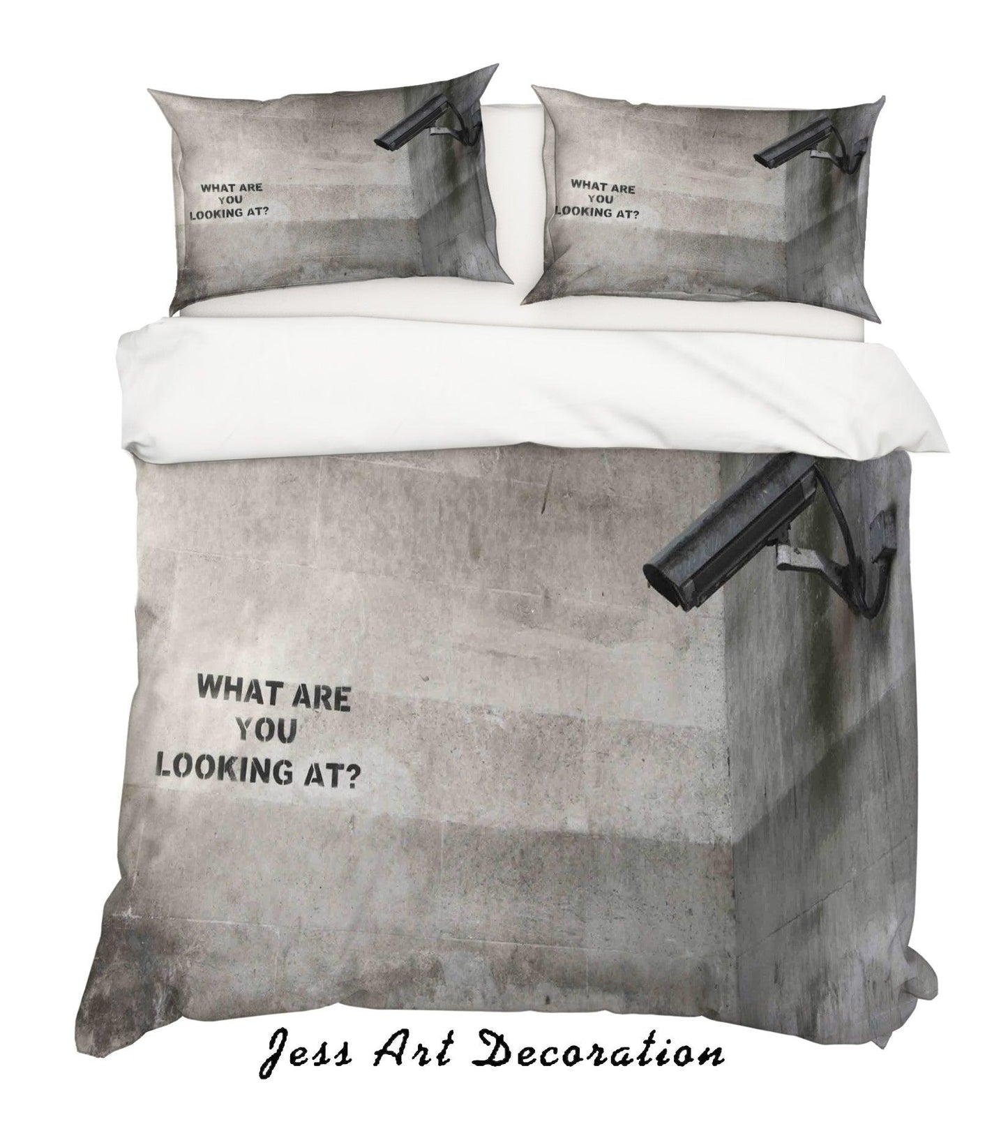 3D Banksy Mural Webcams Black White Letter Quilt Cover Set Bedding Set Duvet Cover Pillowcases ZY D107