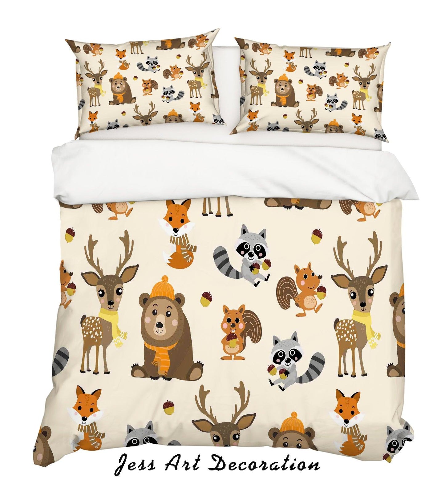 3D Cartoon Animals Quilt Cover Set Bedding Set Pillowcases 24