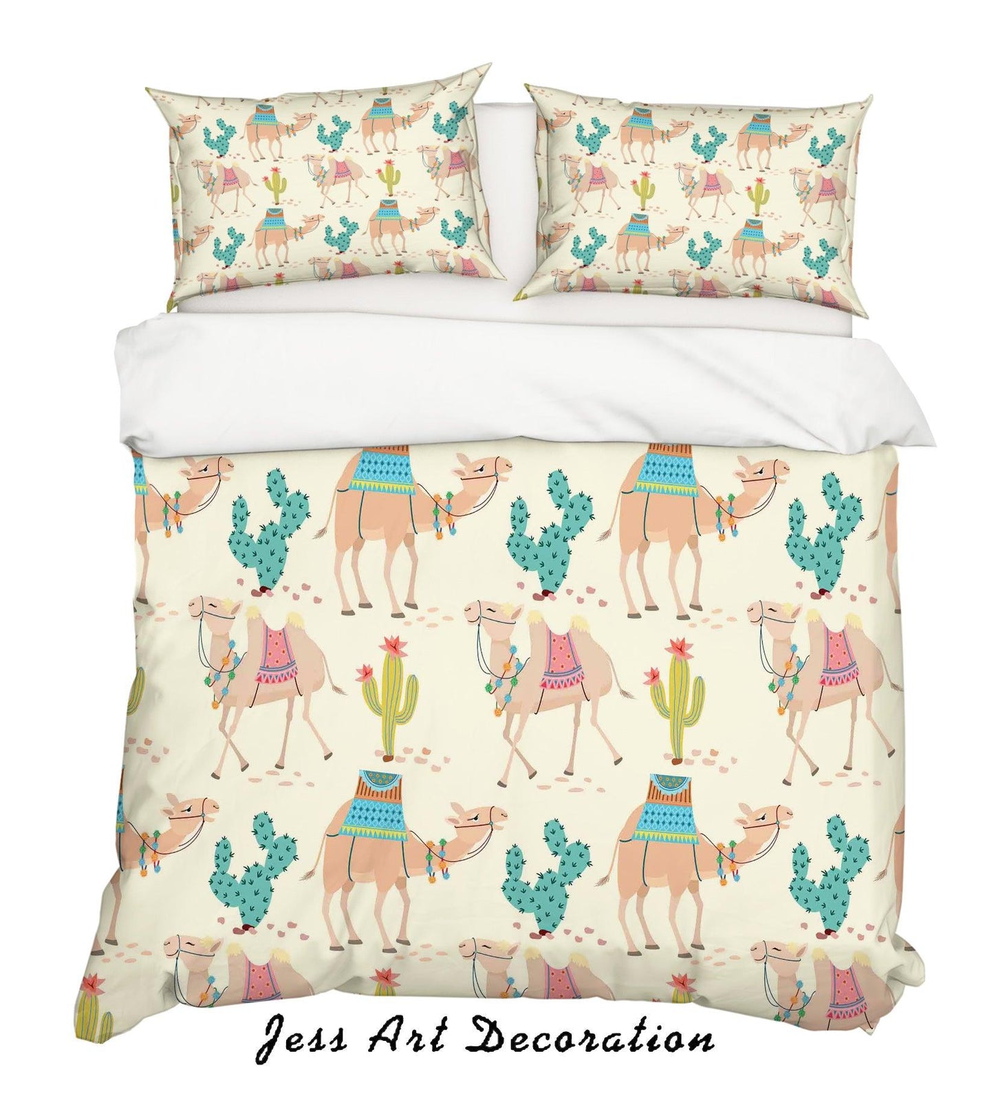 3D Camellia Cactus Quilt Cover Set Bedding Set Pillowcases 8