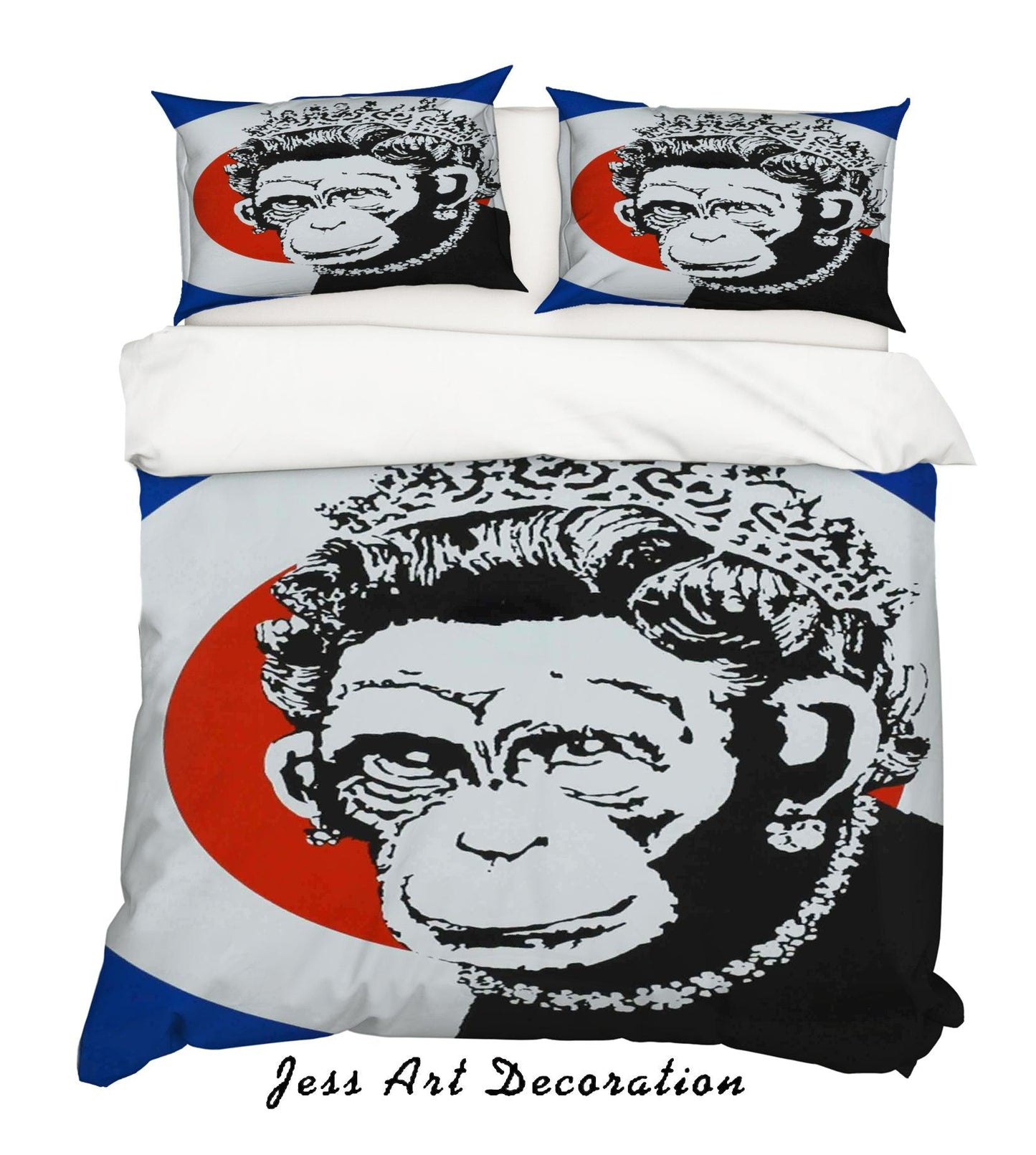 3D Banksy Monkey Queen Color Ring Quilt Cover Set Bedding Set Duvet Cover Pillowcases ZY D43