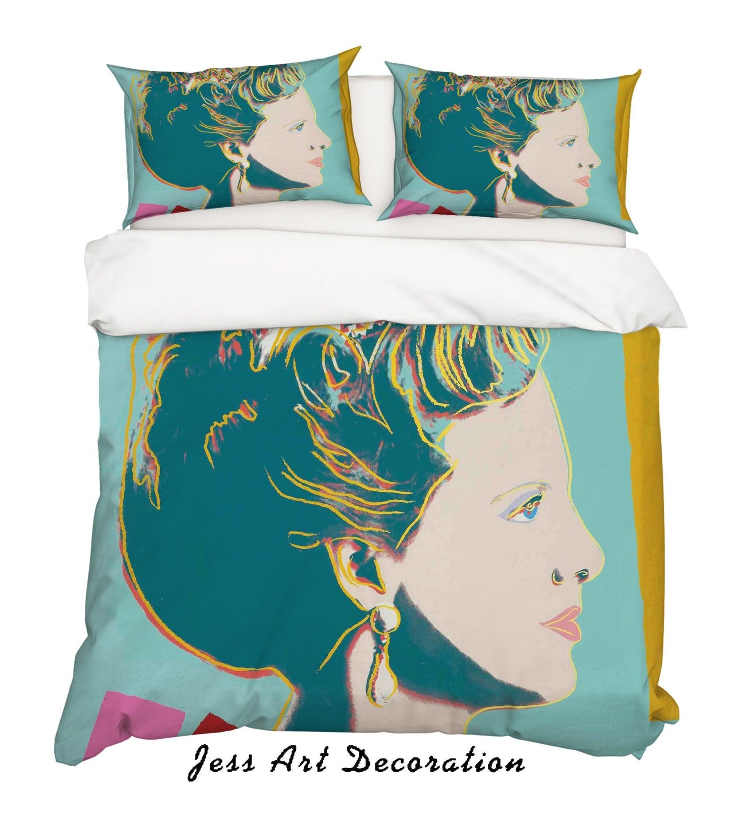 3D Andy Warhol Colorized Graceful Lady Green Quilt Cover Set Bedding Set Duvet Cover Pillowcases ZY D20