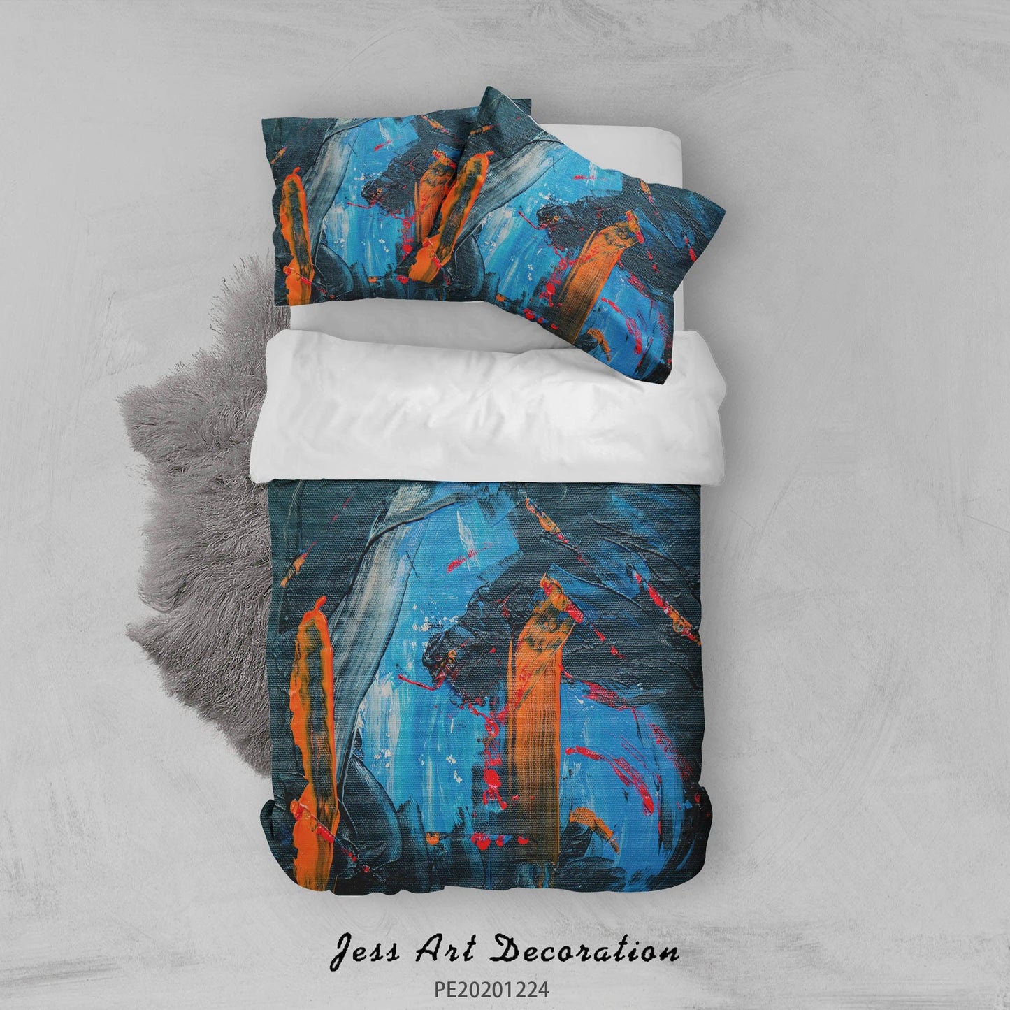 3D Blue Graffiti Pattern Quilt Cover Set Bedding Set Duvet Cover Pillowcases 175 LQH