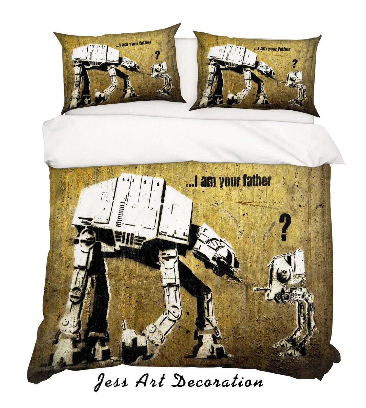 3D Banksy Father Son Robot Quilt Cover Set Bedding Set Duvet Cover Pillowcases ZY D29