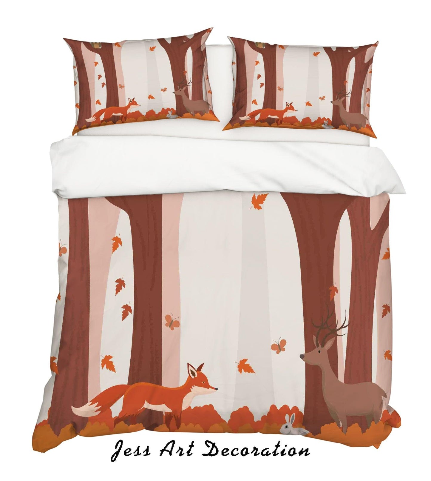 3D Cartoon Forest Animals Quilt Cover Set Bedding Set Pillowcases 18