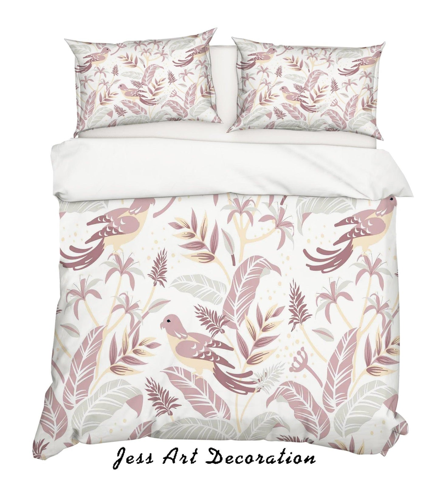 3D Birds Floral Leaves Quilt Cover Set Bedding Set Duvet Cover Pillowcases SF93