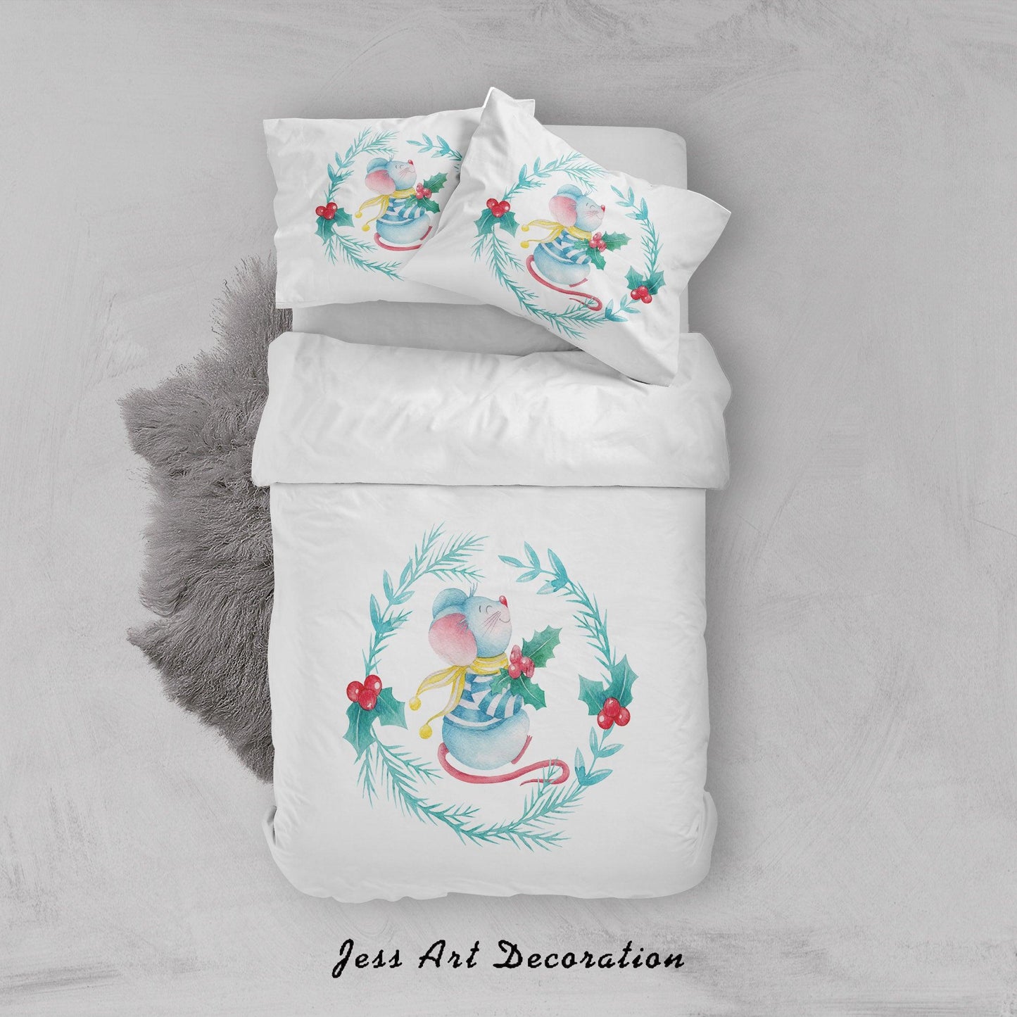 3D Cartoon Mouse Wreath Quilt Cover Set Bedding Set Duvet Cover Pillowcases SF70