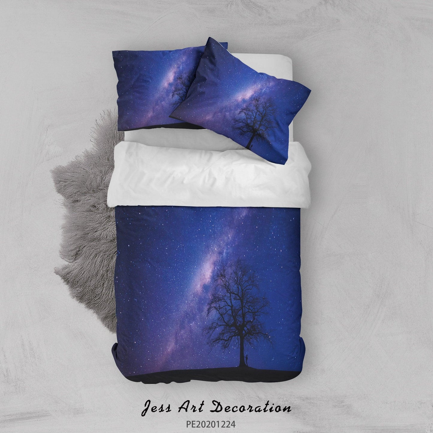 3D Blue Night Tree Quilt Cover Set Bedding Set Duvet Cover Pillowcases 121 LQH