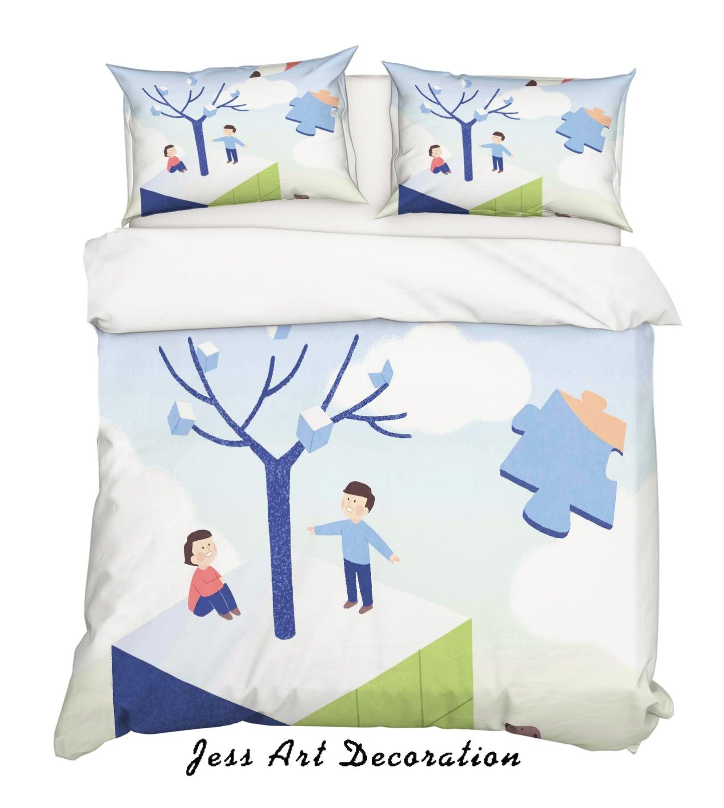 3D Cartoon Children Tree Quilt Cover Set Bedding Set Pillowcases 93