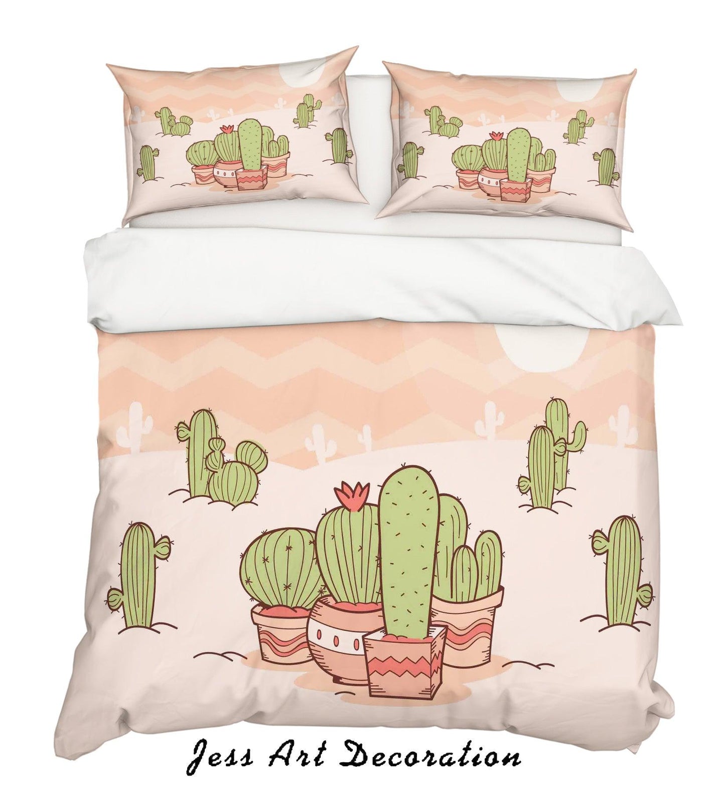 3D Cartoon Cactus Quilt Cover Set Bedding Set Duvet Cover Pillowcases SF06