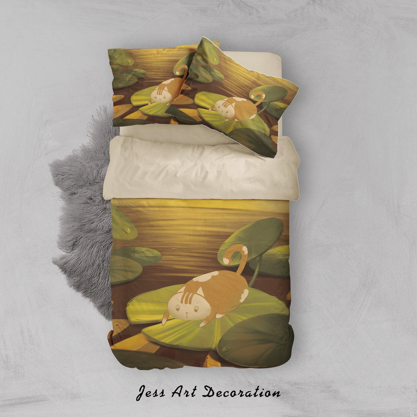 3D Animal Pond Lotus Leaf Quilt Cover Set Bedding Set Duvet Cover Pillowcases A443 LQH