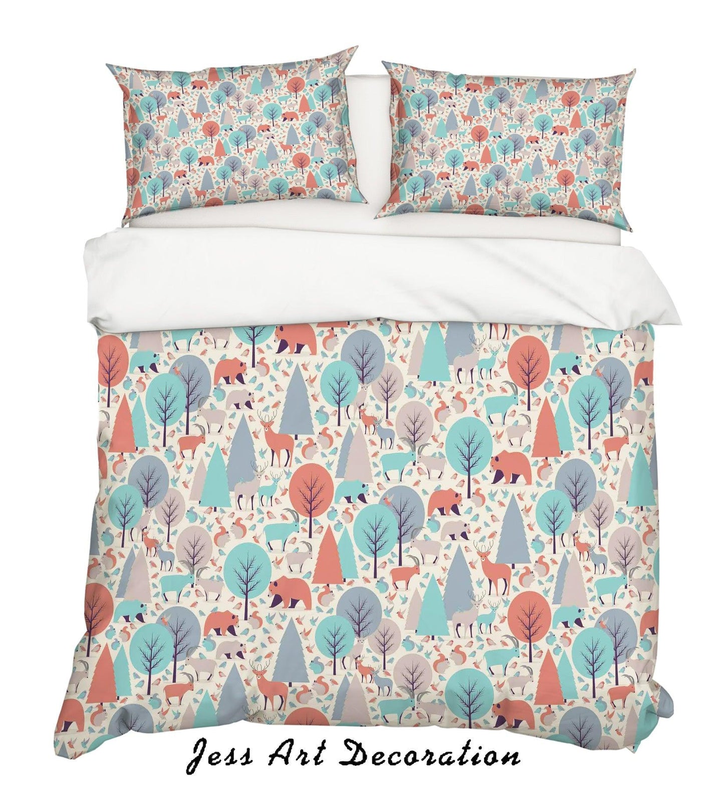 3D Cartoon Forest Quilt Cover Set Bedding Set Pillowcases 105
