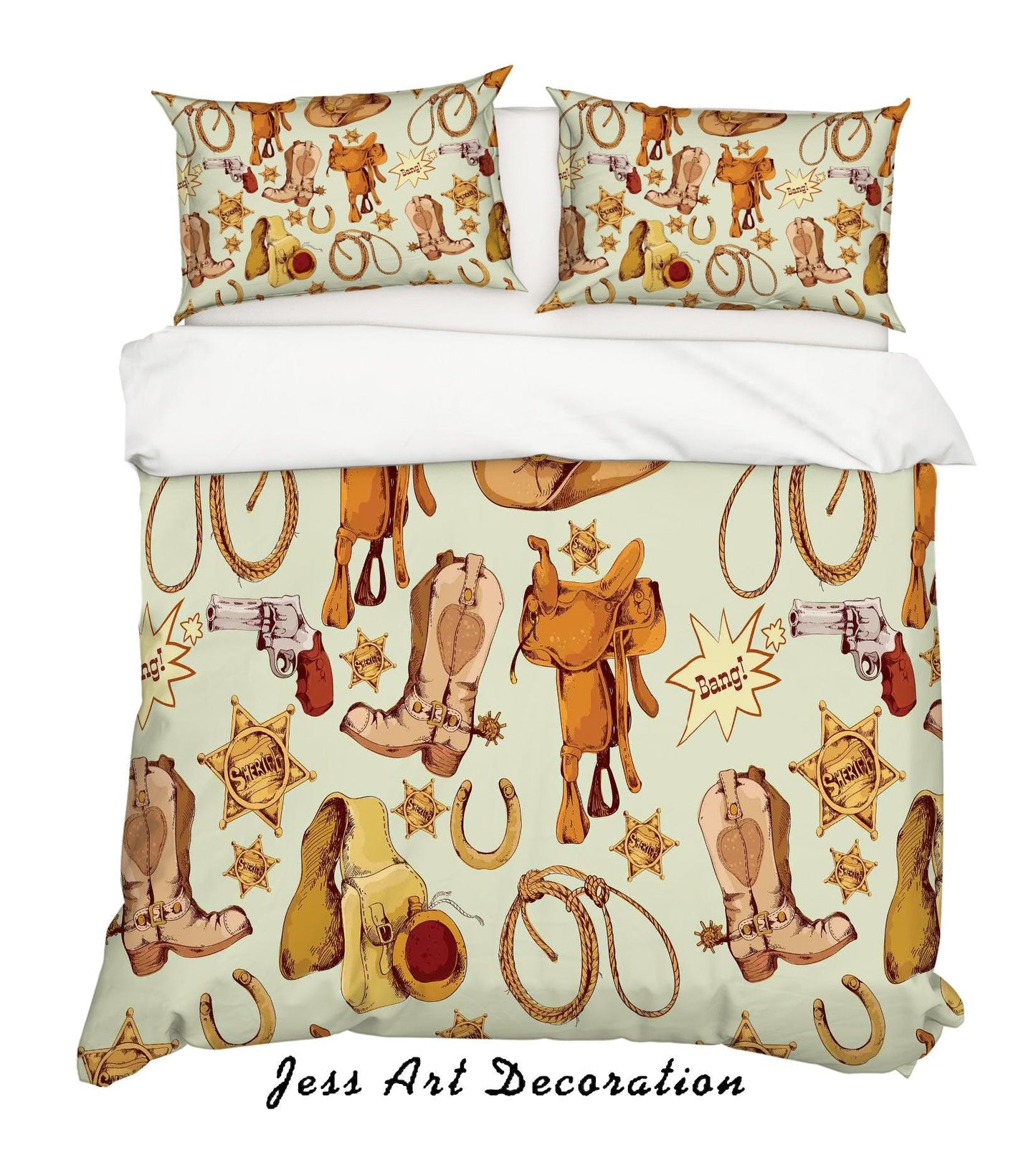 3D Boots Bag Rope Revolver Medal Quilt Cover Set Bedding Set Pillowcases SF68