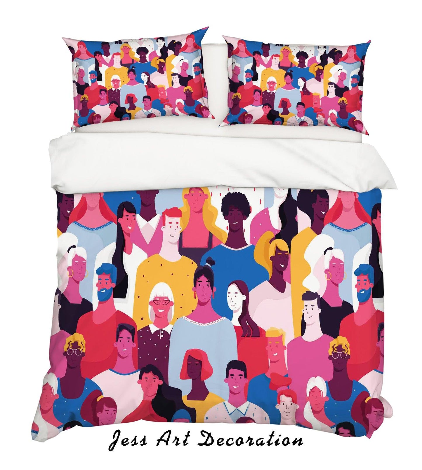 3D Cartoon Crowd Quilt Cover Set Bedding Set Pillowcases 10