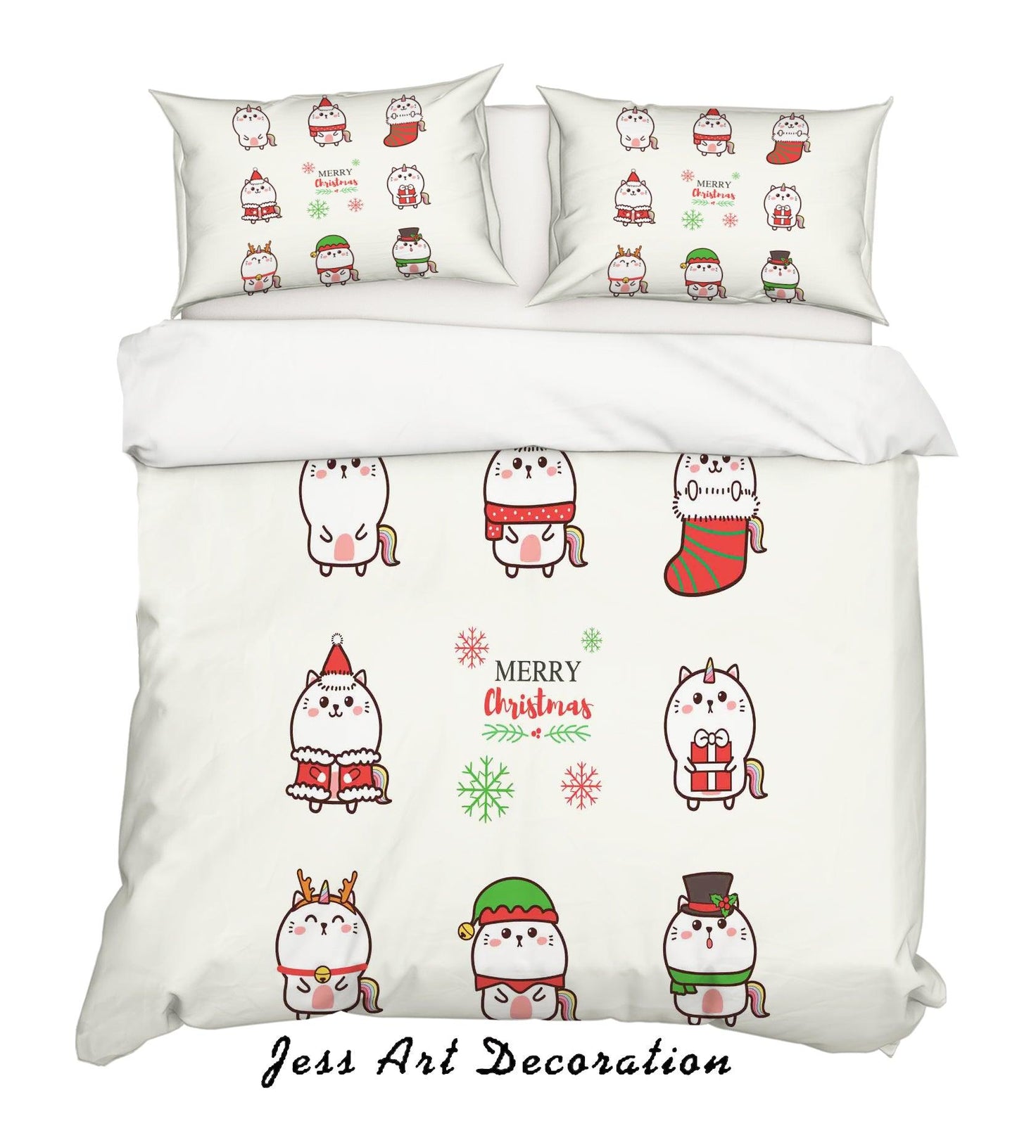 3D Cartoon Monster White Quilt Cover Set Bedding Set Pillowcases 17