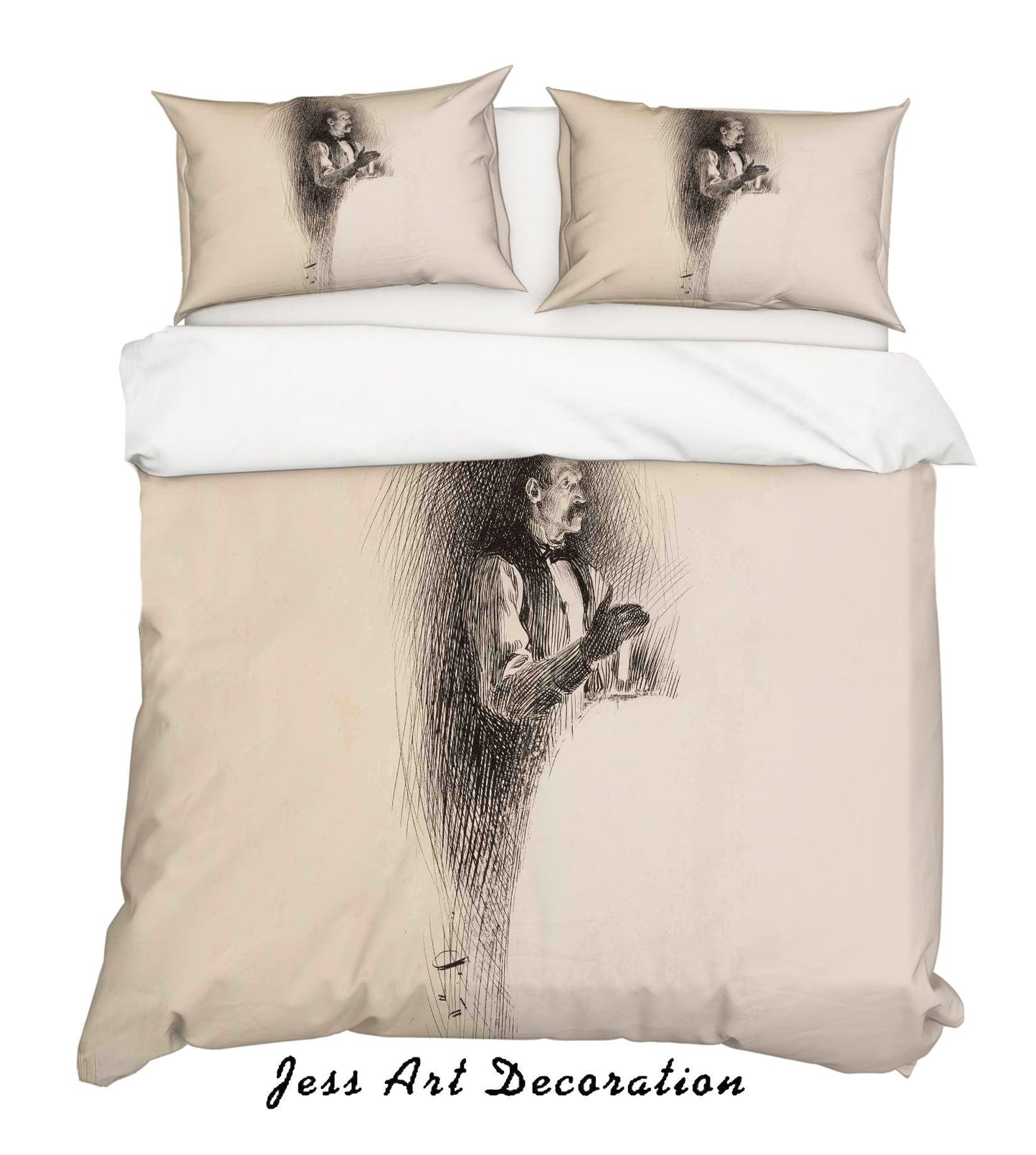 3D Abstract Painting Old Man Quilt Cover Set Bedding Set Pillowcases 31