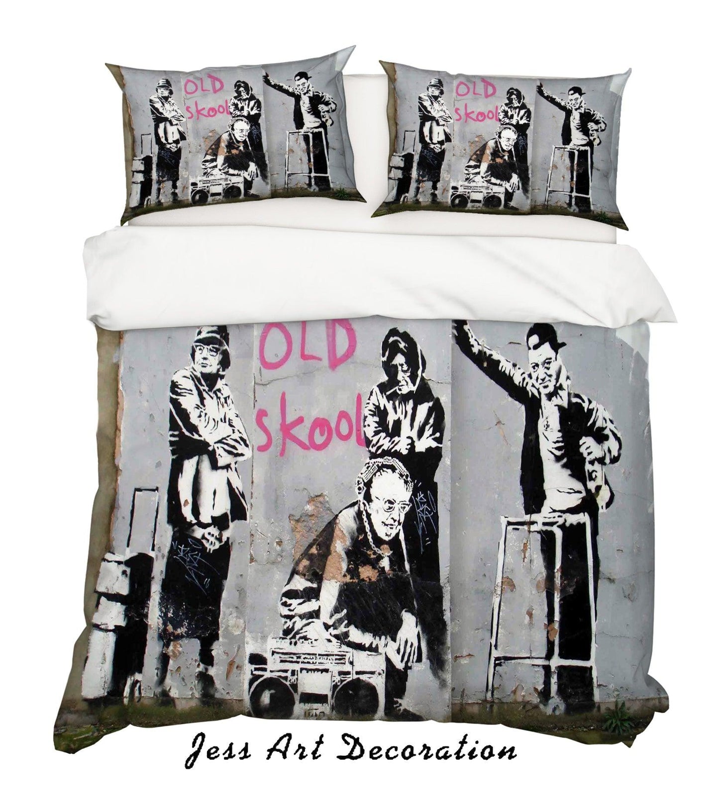 3D Banksy Mural Black White Figure Music Quilt Cover Set Bedding Set Duvet Cover Pillowcases ZY D103