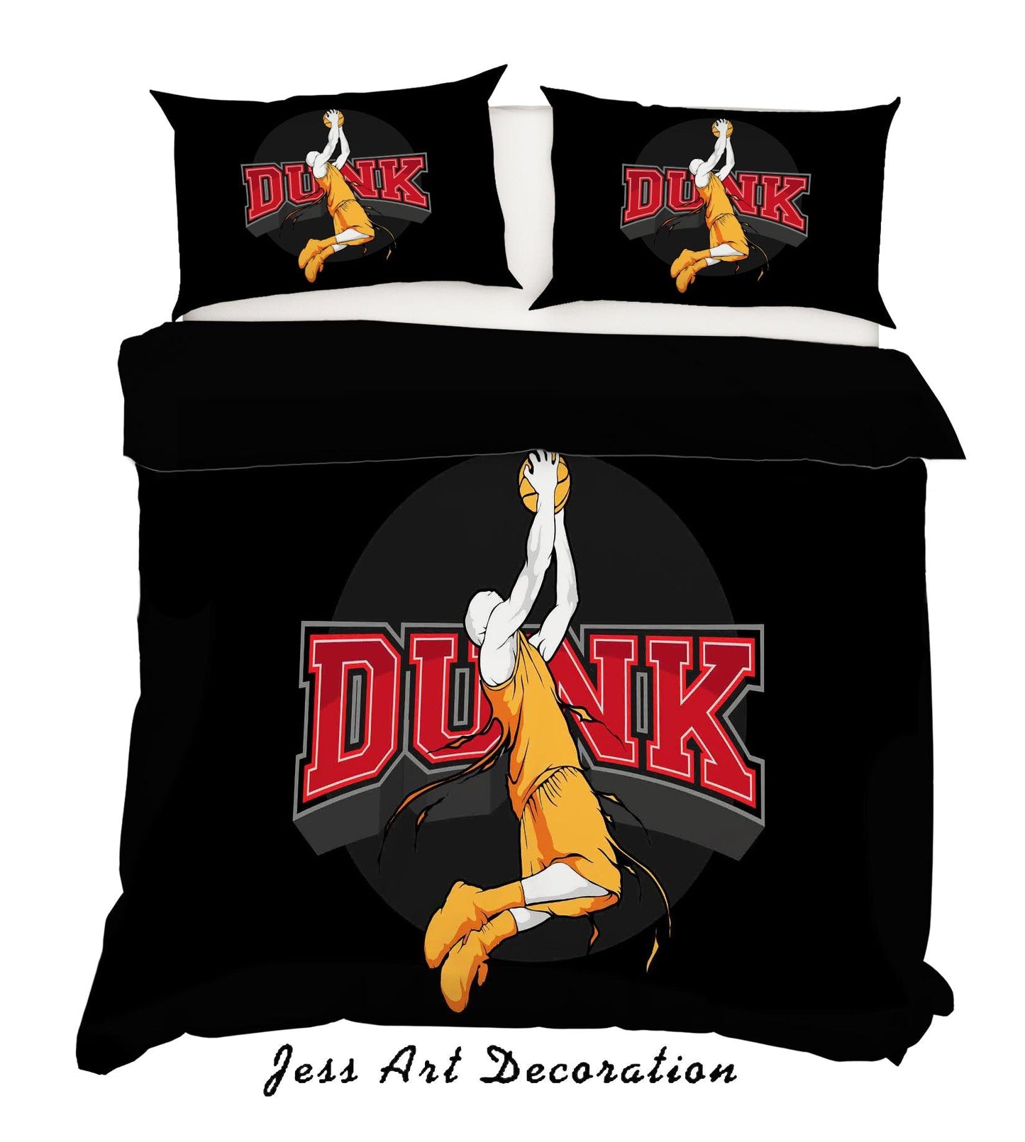 3D Black Basketball Player Dunk Quilt Cover Set Bedding Set Pillowcases 17