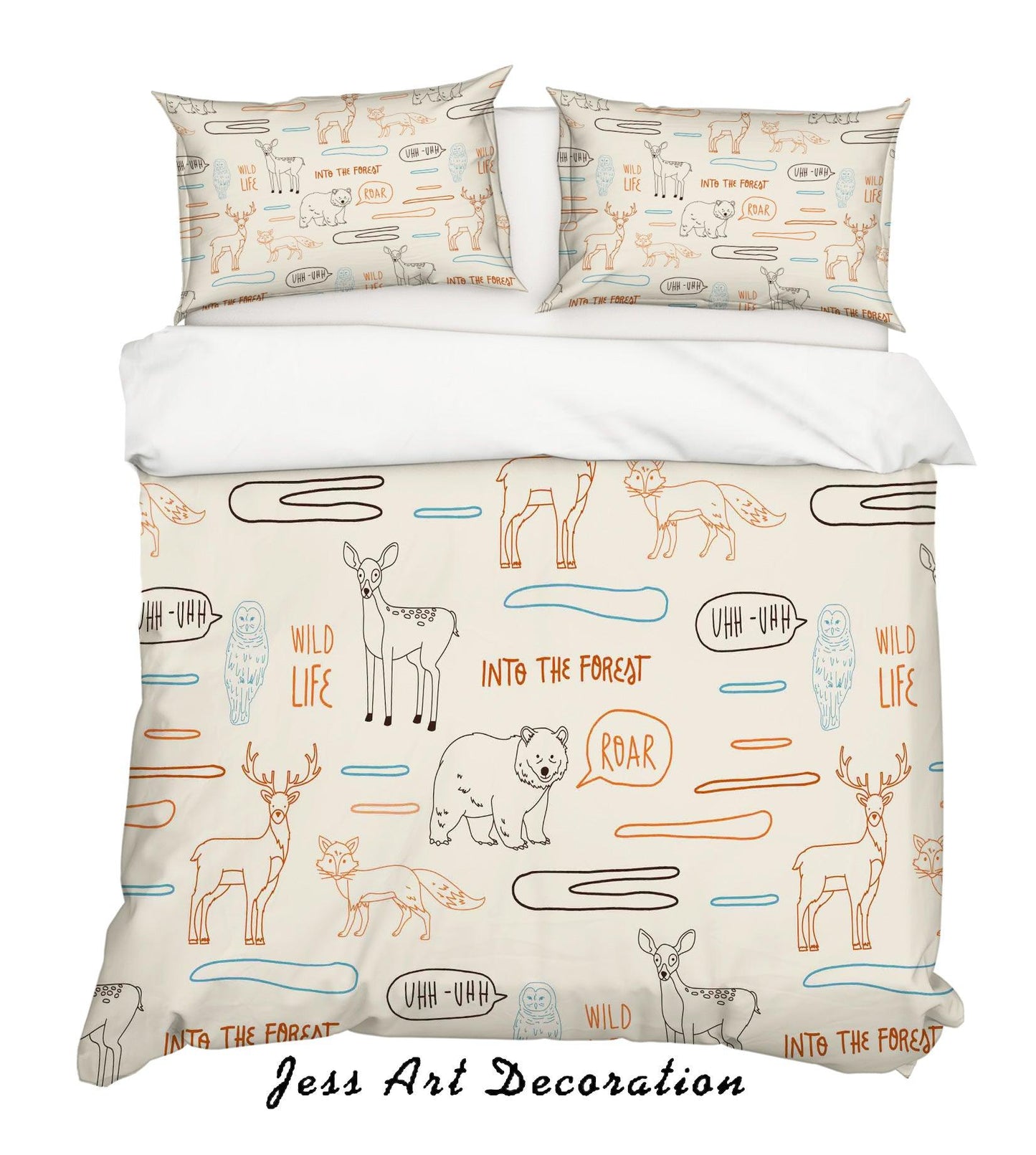 3D Cartoon Animals Quilt Cover Set Bedding Set Pillowcases 40