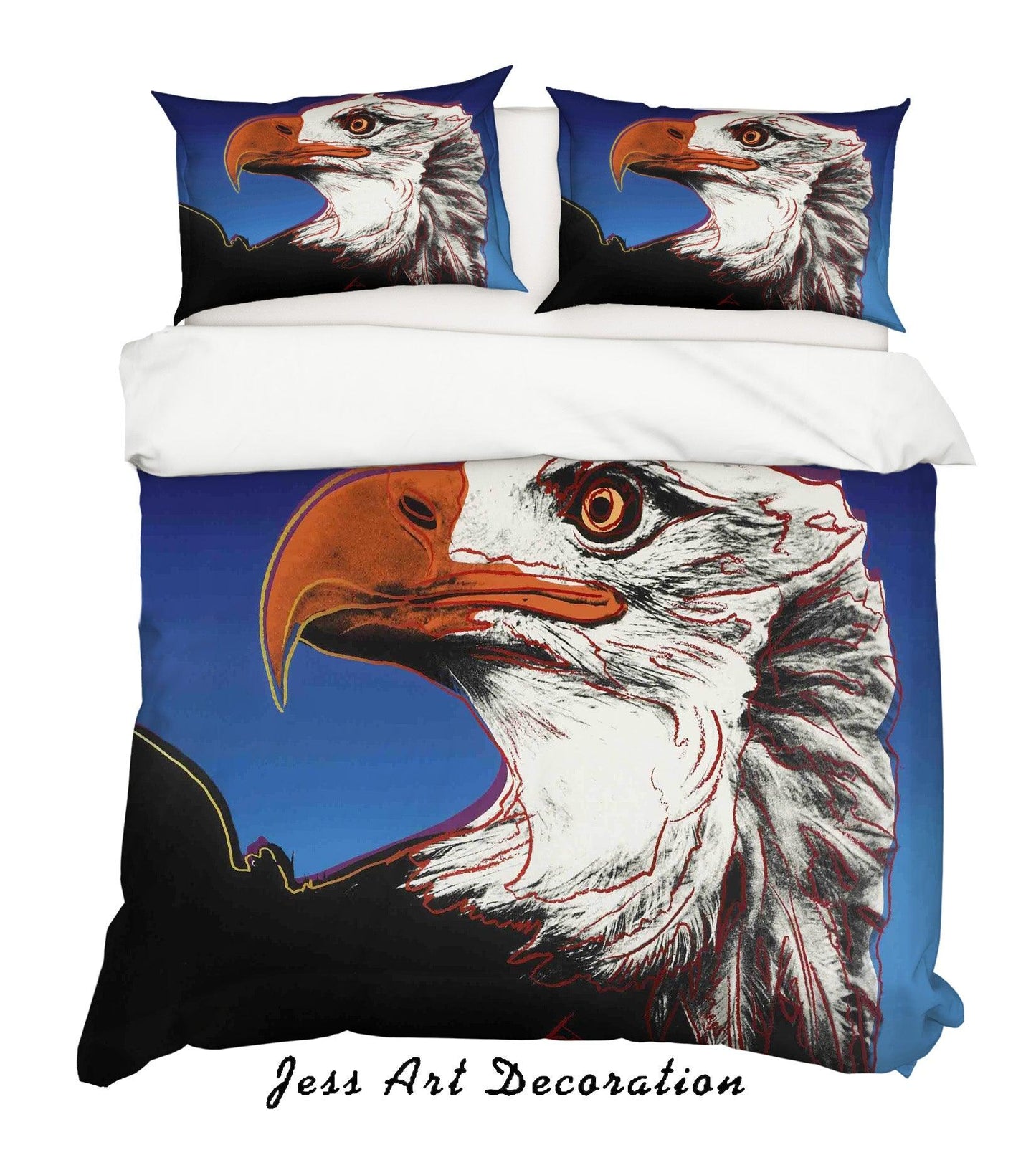 3D Andy Warhol Colorized Animal Eagle Blue Sky Quilt Cover Set Bedding Set Duvet Cover Pillowcases ZY D15