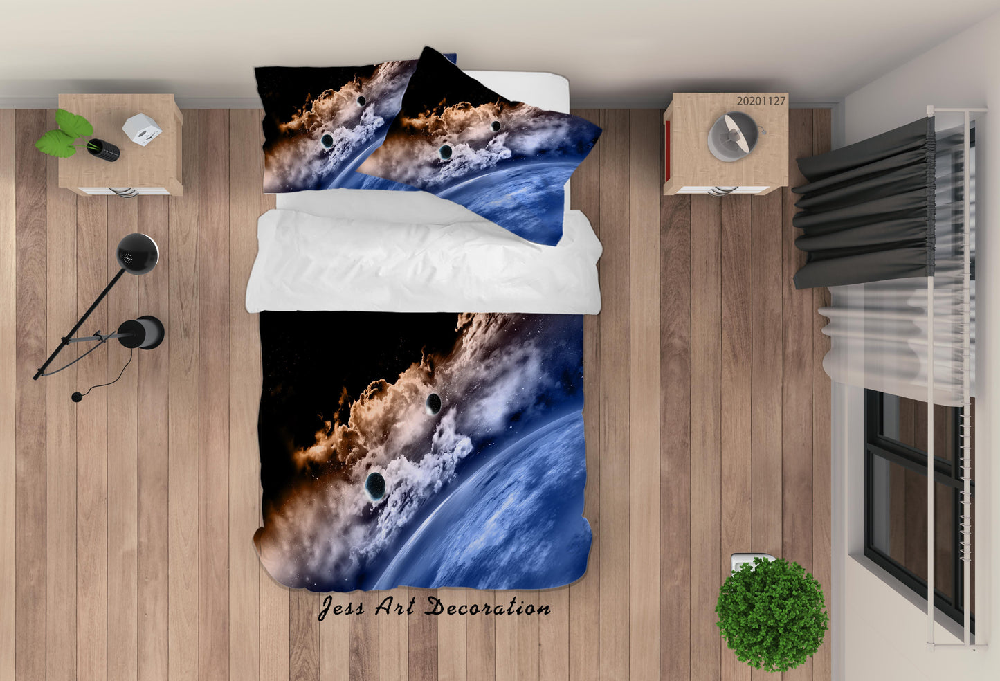 3D Abstract Space Planet Atmosphere Quilt Cover Set Bedding Set Duvet Cover Pillowcases LXL