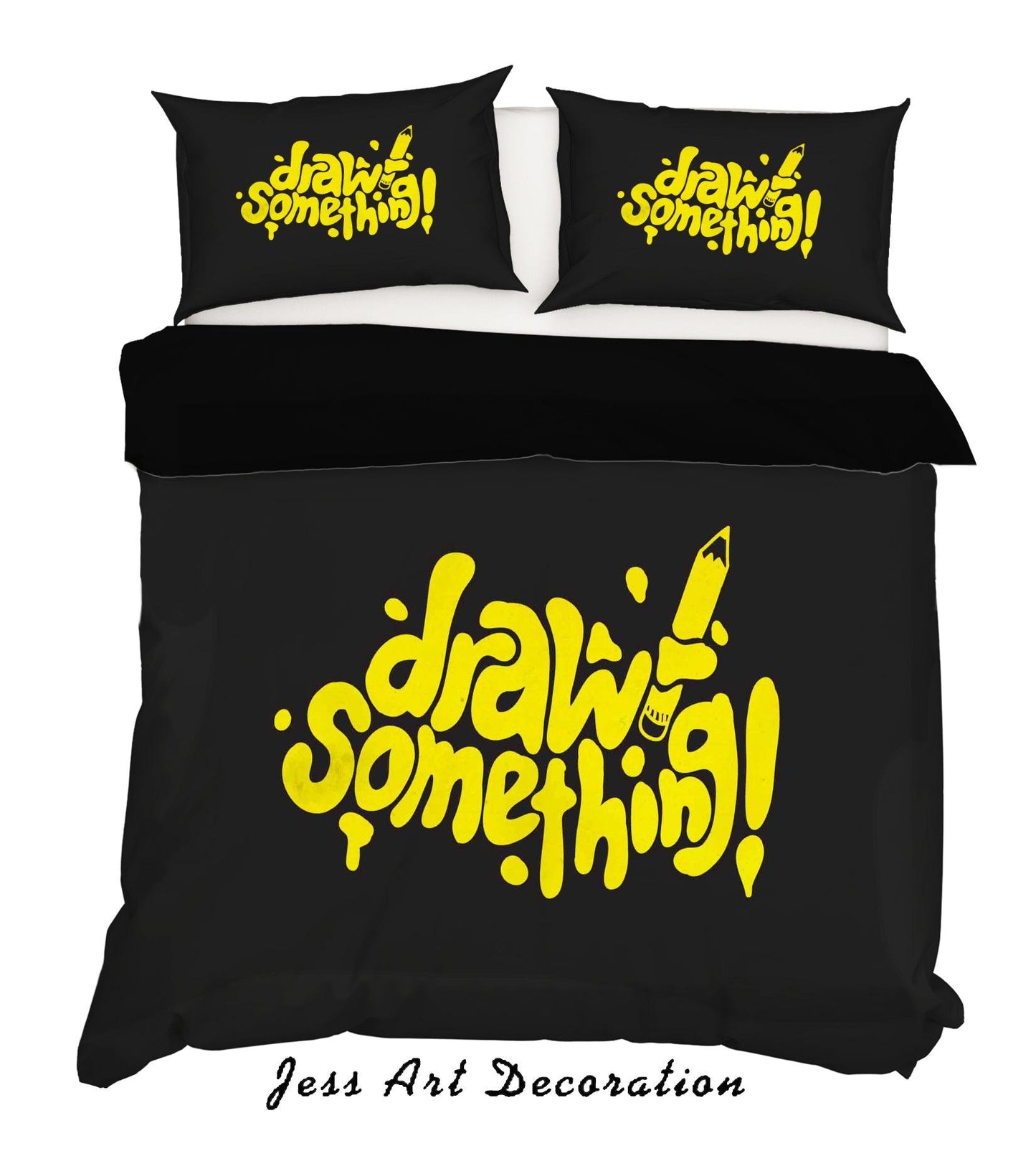 3D Black Graffiti Quilt Cover Set Bedding Set Pillowcases 93