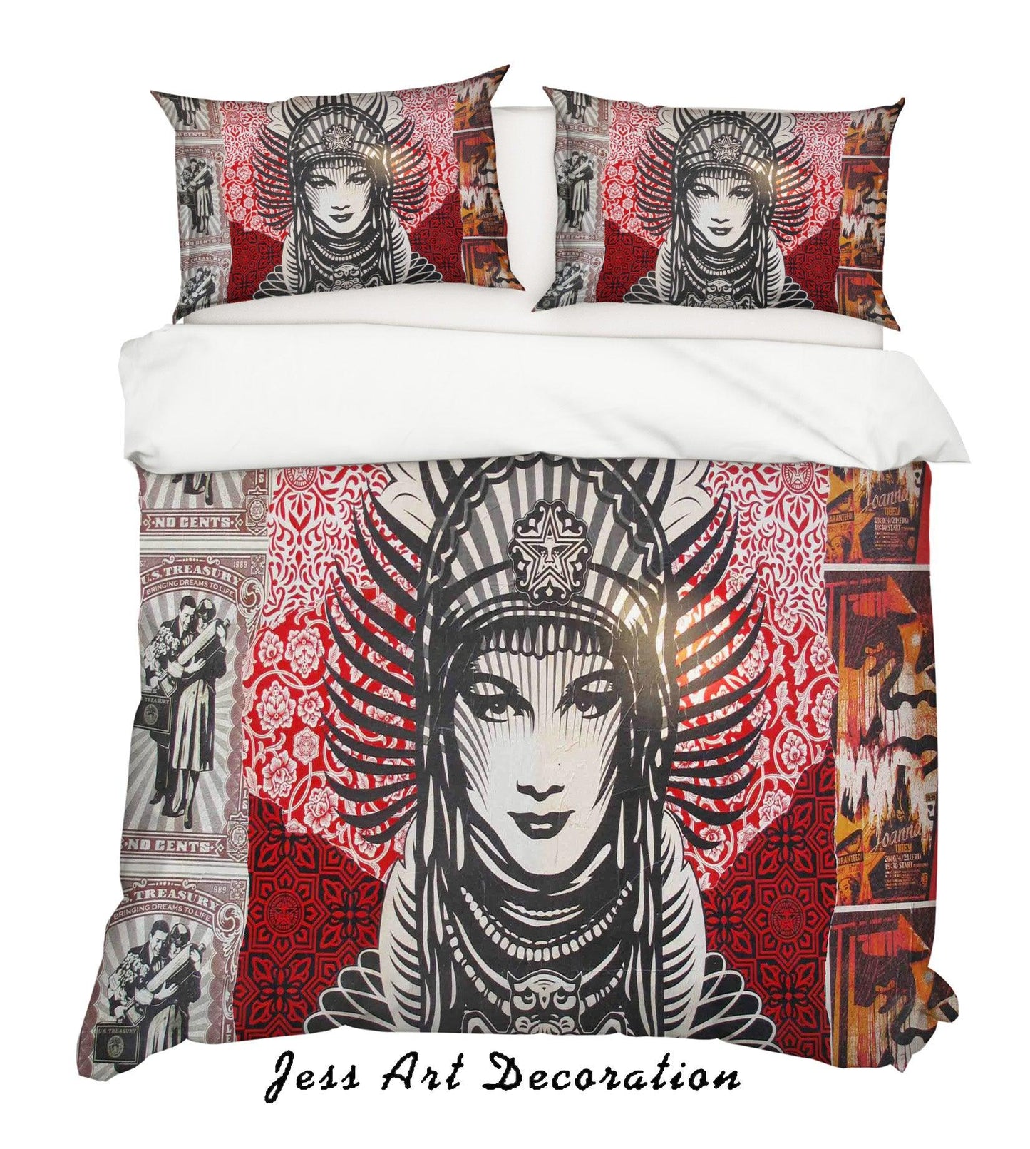 3D Beauty Poster Graffiti Quilt Cover Set Bedding Set Pillowcases 26