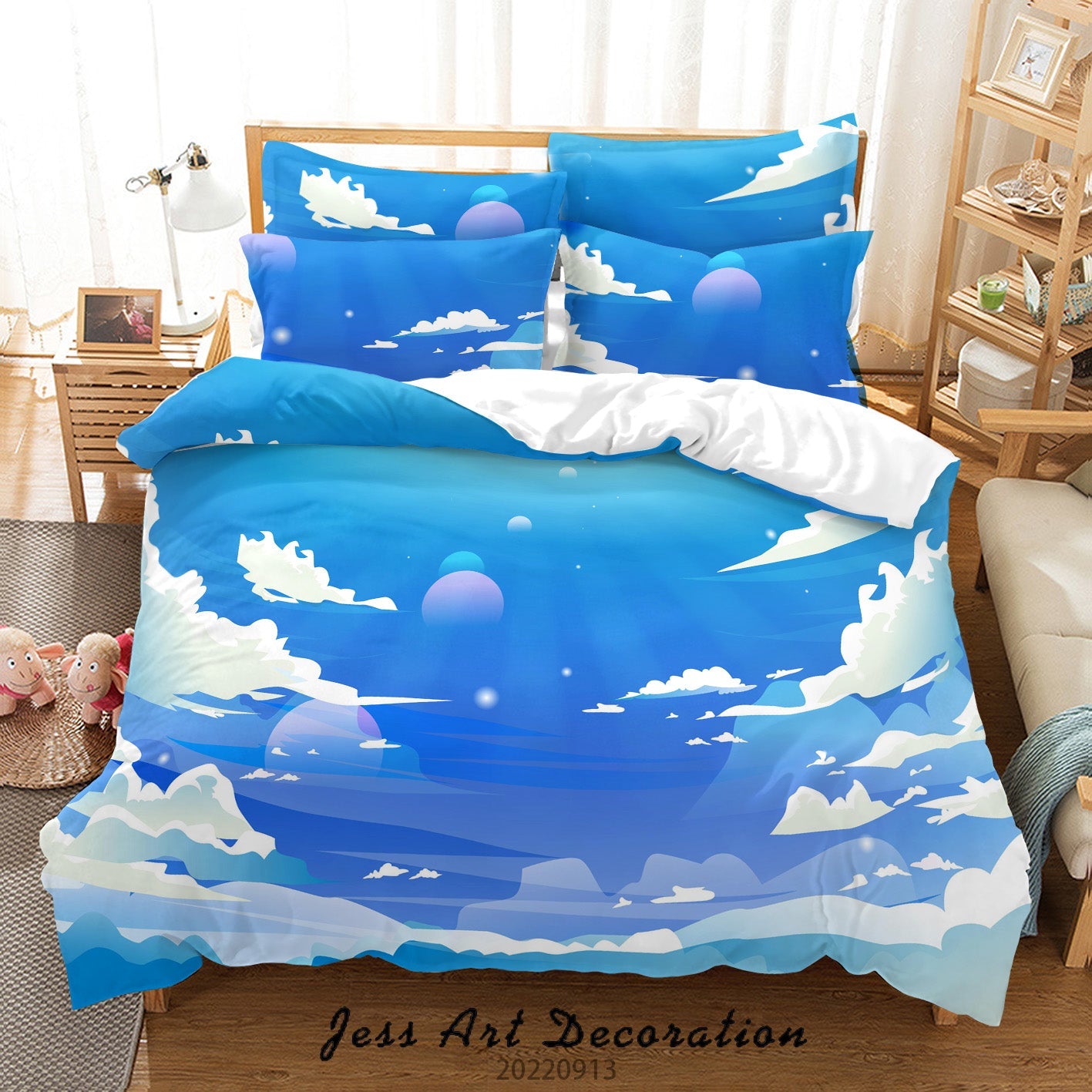 3D Bluesky Cloud Sun Quilt Cover Set Bedding Set Duvet Cover Pillowcase 130