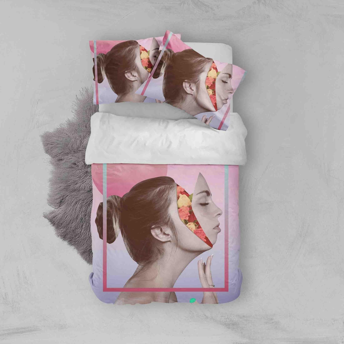 3D Abstract Girl Photos Quilt Cover Set Bedding Set Pillowcases 90