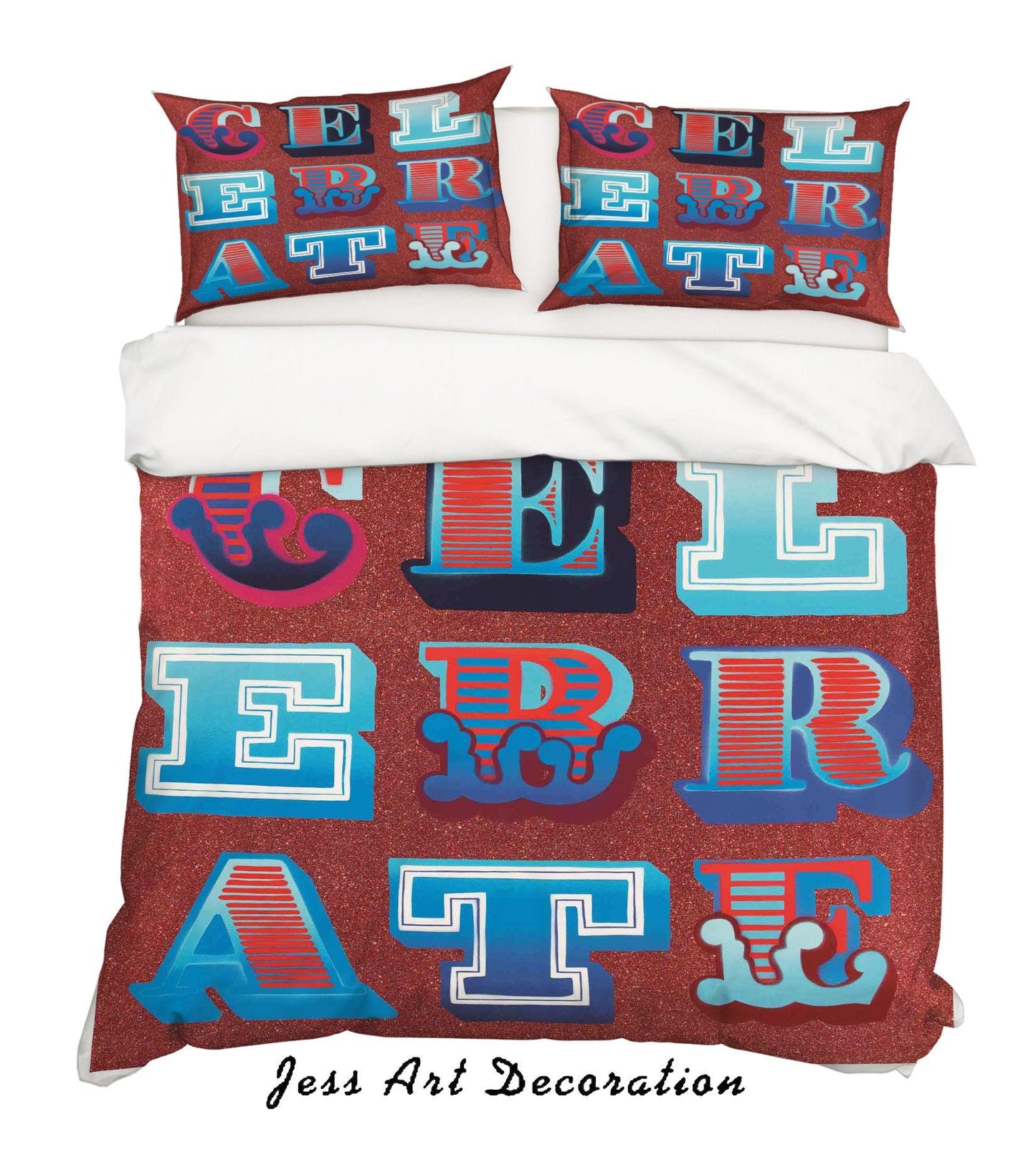 3D Ben Eien Colorized Letter Quilt Cover Set Bedding Set Duvet Cover Pillowcases ZY D38