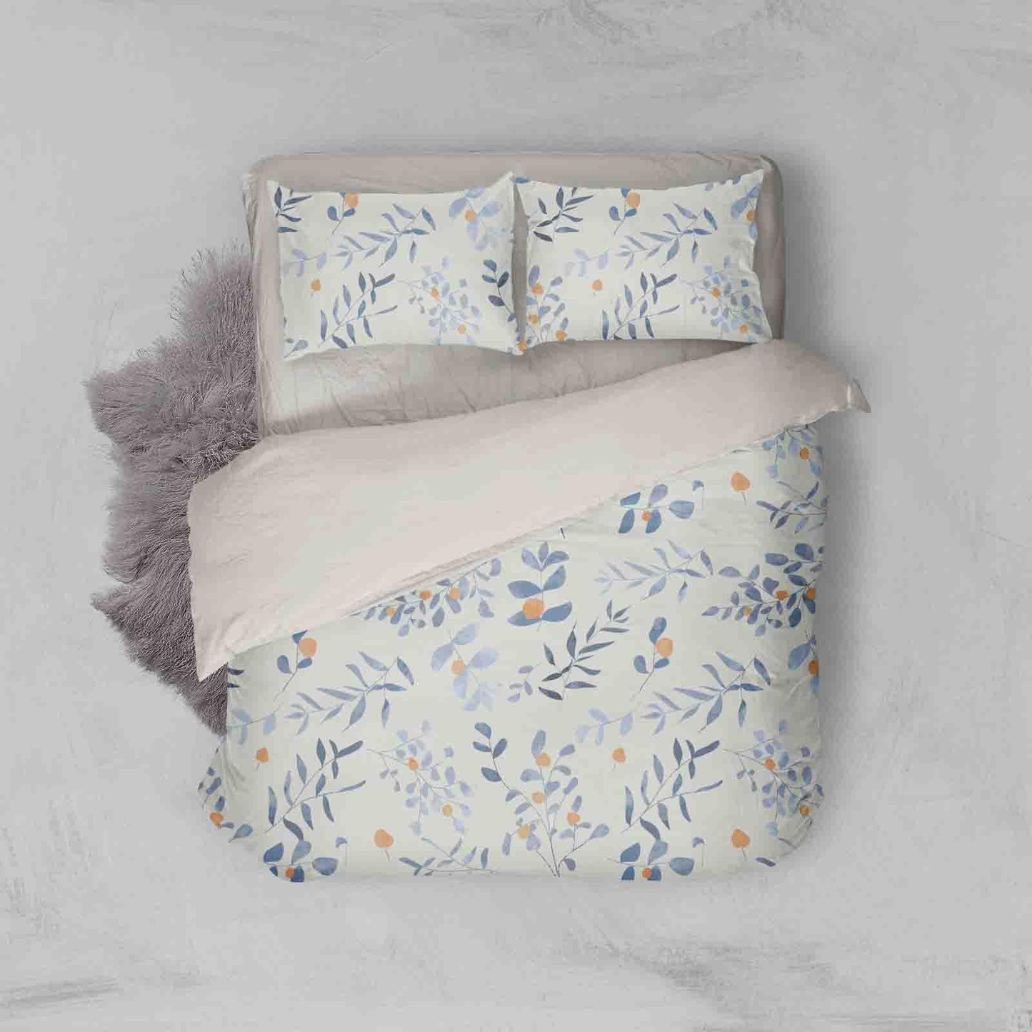 3D Blue Leaves Quilt Cover Set Bedding Set Pillowcases 171
