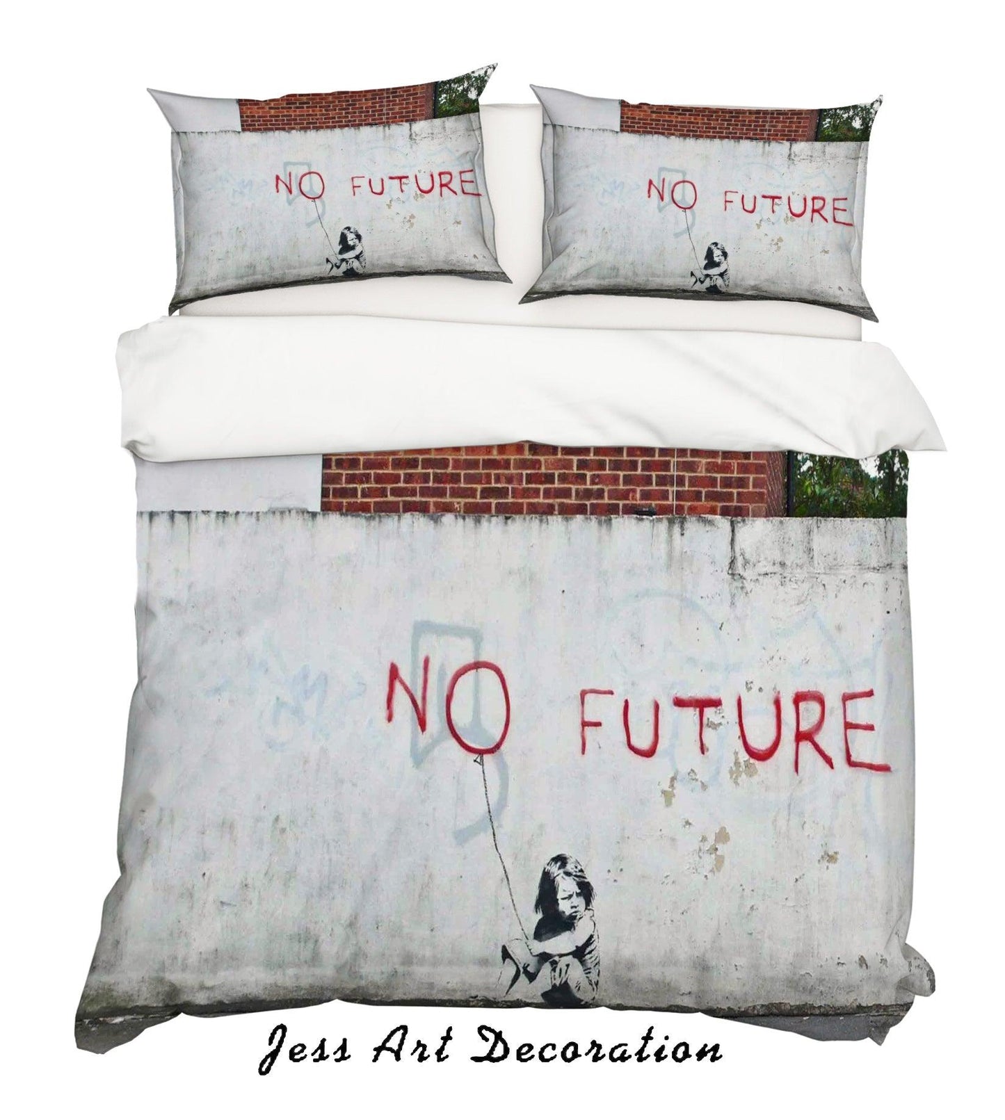 3D Banksy Mural Alone Girl No Future Quilt Cover Set Bedding Set Duvet Cover Pillowcases ZY D127