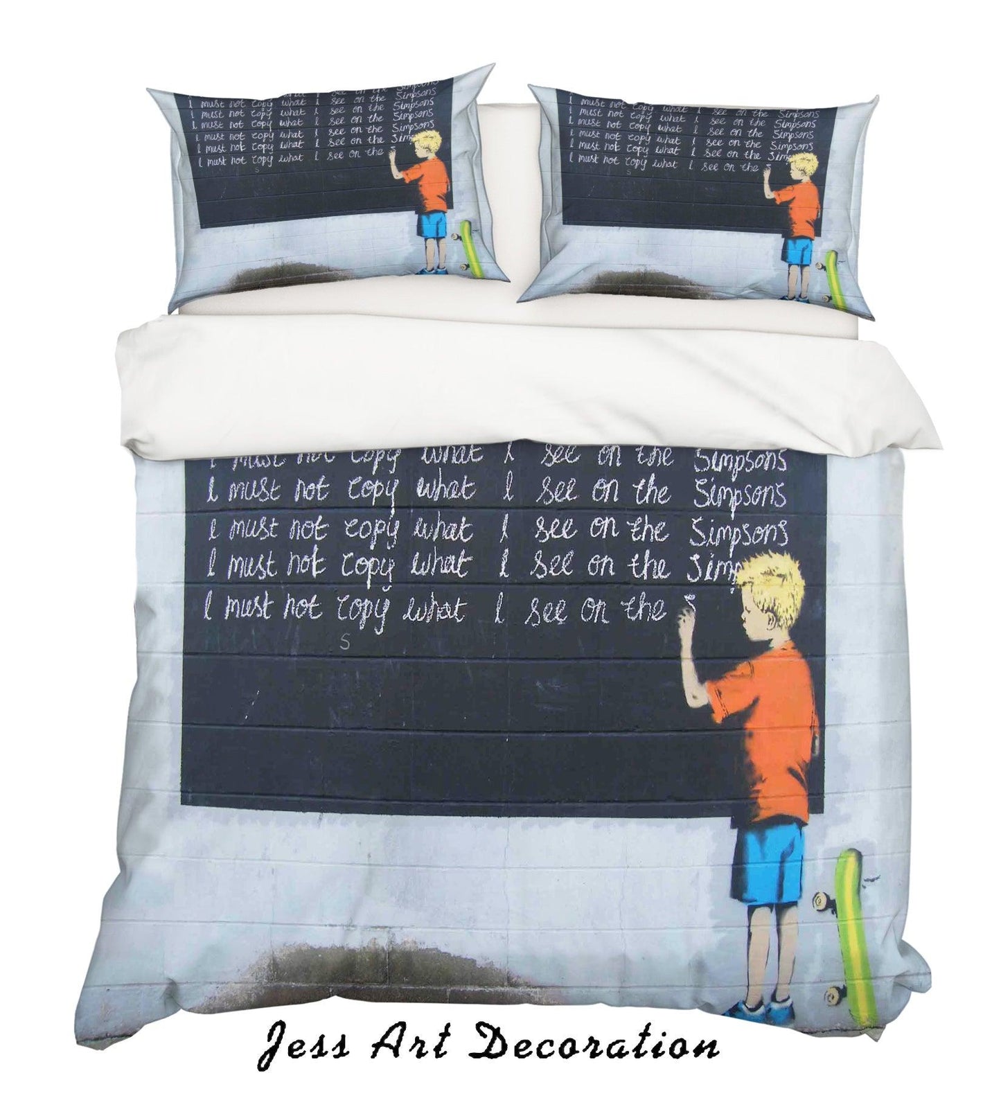 3D Banksy Mural Blackboard Letter Boy Quilt Cover Set Bedding Set Duvet Cover Pillowcases ZY D130