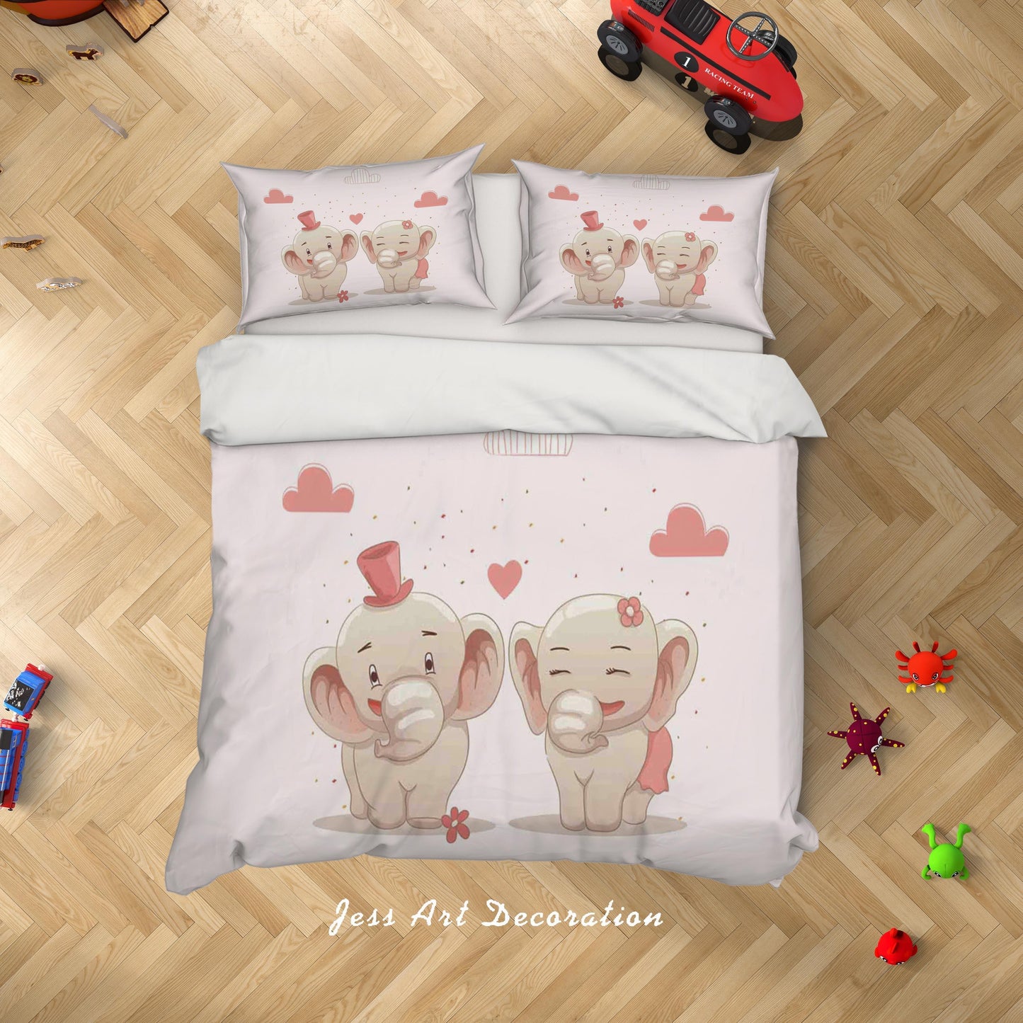 3D Cartoon Elephant Quilt Cover Set Bedding Set Duvet Cover Pillowcases SF24