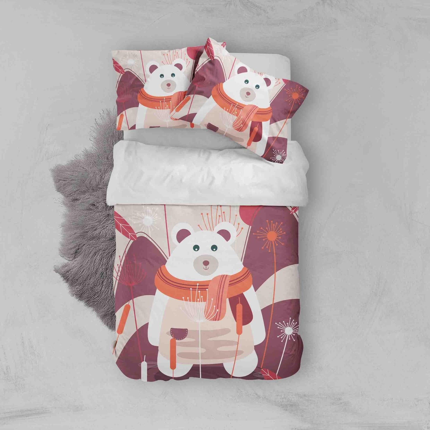 3D Cartoon Bear Quilt Cover Set Bedding Set Pillowcases 03