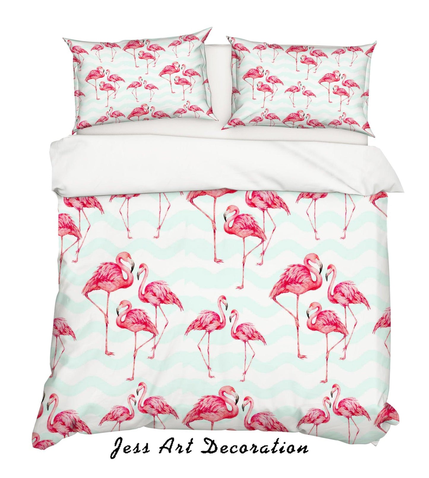 3D Cartoon Flamingo Quilt Cover Set Bedding Set Pillowcases 76
