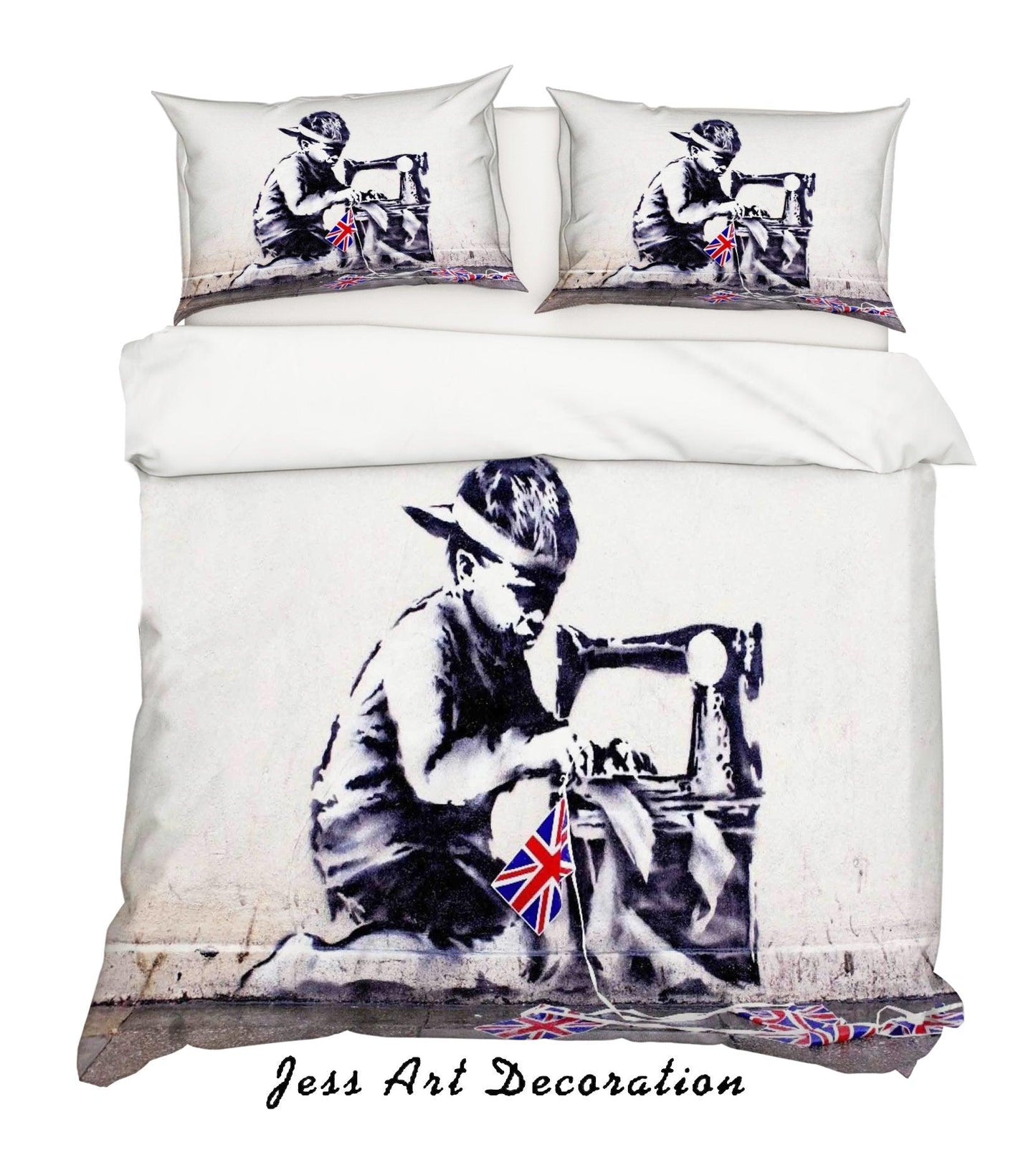 3D Banksy Poundland Black White Quilt Cover Set Bedding Set Duvet Cover Pillowcases ZY D48