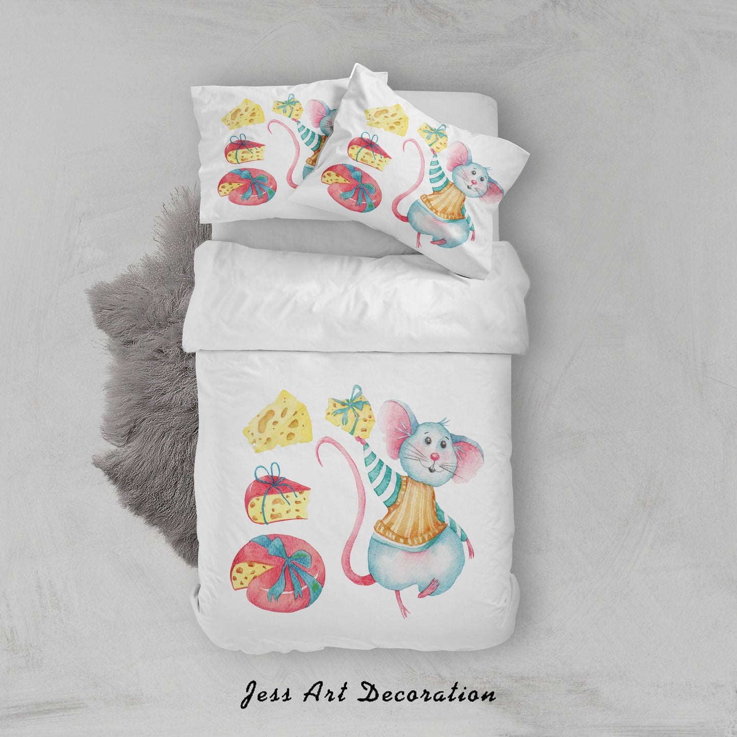 3D Cake Mouse Quilt Cover Set Bedding Set Duvet Cover Pillowcases SF72