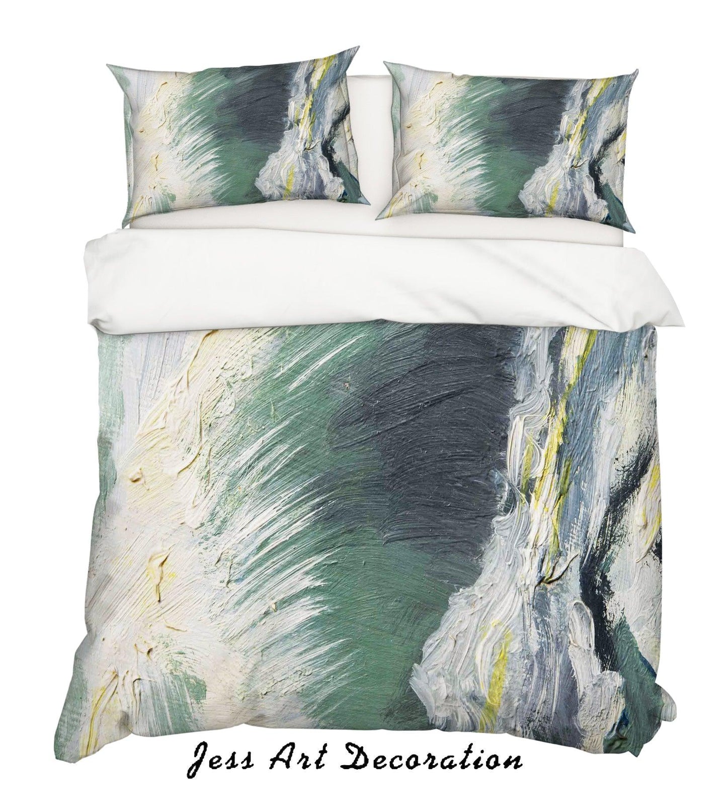 3D Abstract Sea Wave Oil Painting Quilt Cover Set Bedding Set Pillowcasesn 62