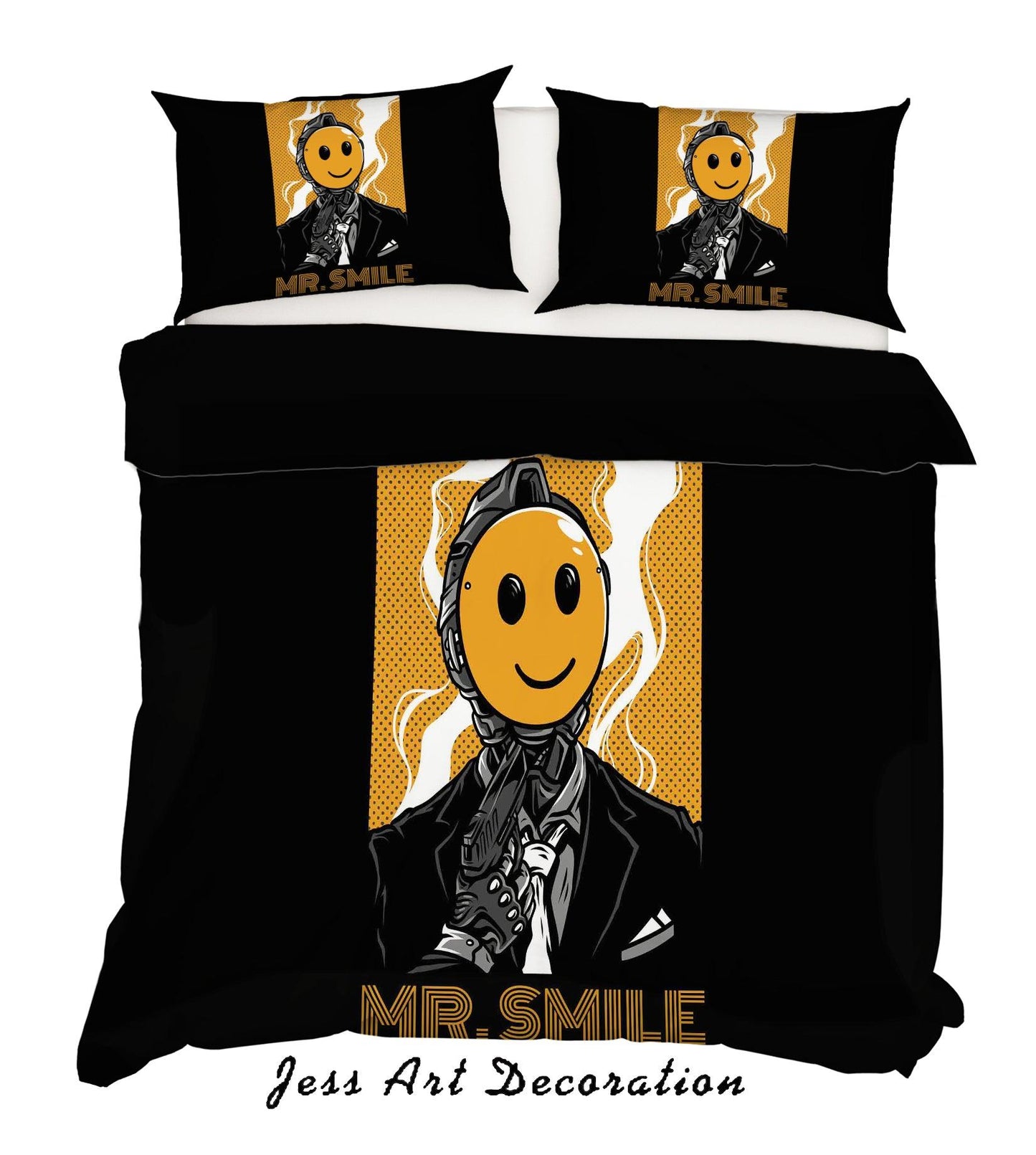 3D Black Man Smile Quilt Cover Set Bedding Set Pillowcases 47